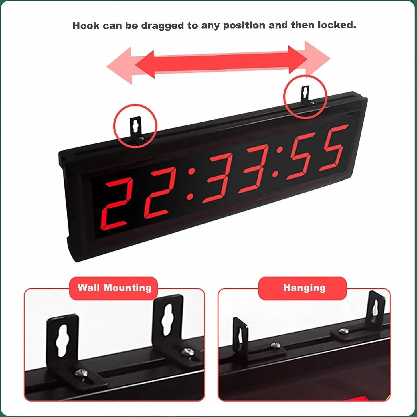 Temporizador digital de competición con cronómetro y pantalla LED para entrenamiento de fitness, entrenamientos de gimnasio y carreras de velocidad
