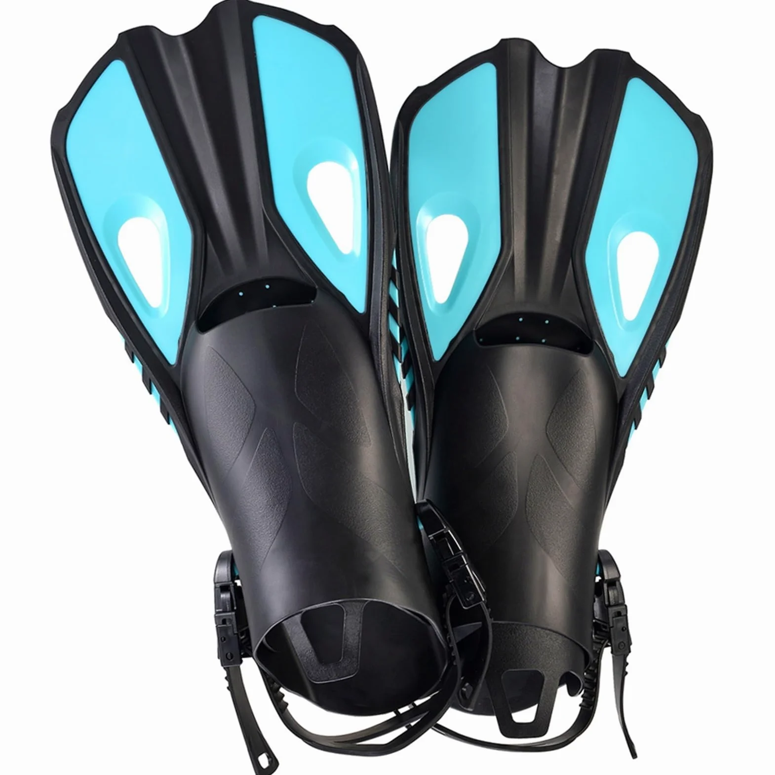 Aletas de Entrenamiento Aletas de Snorkel natación Zapatos Buceo Cortos Ranas Pato Ajustables Silicona Tamaño Viaje Talón Abierto Adulto para Entrenamiento Acuático