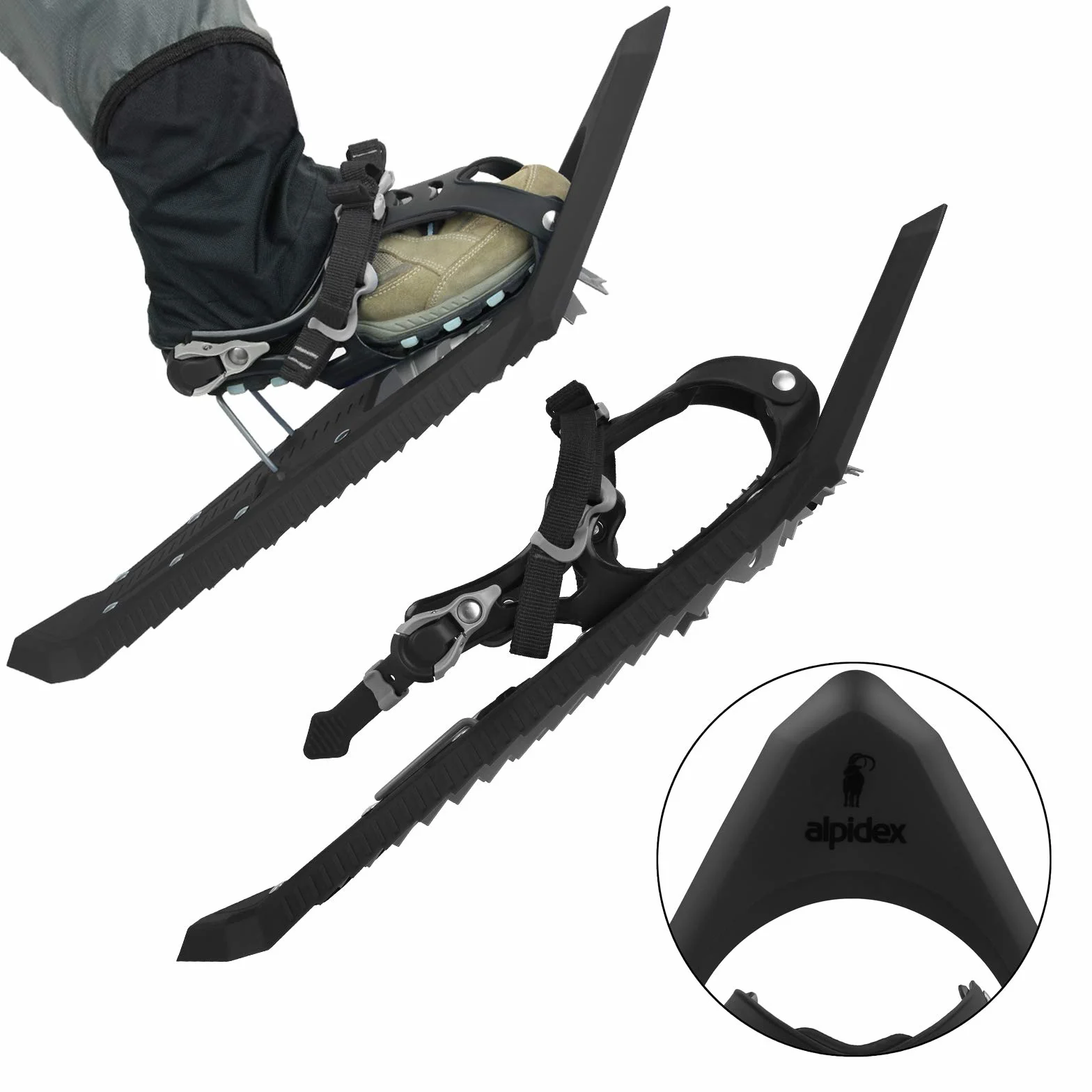 ALPIDEX Raquetas Nieve Ligero Adulto 38-45 Bolsa Transporte Bastones Opcional