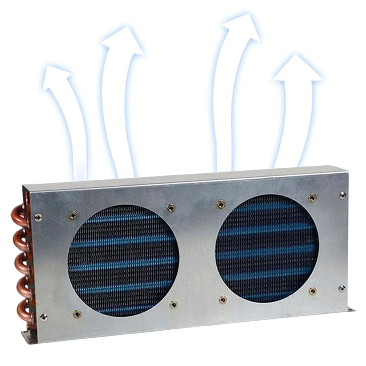 Sharplace Condensador para Refrigerador, Radiador de Refrigeración Por Aire, Intercambiador de de Tubo de Cobre Compacto, Pequeño Y Resistente para Equipo, 380x160x55mm