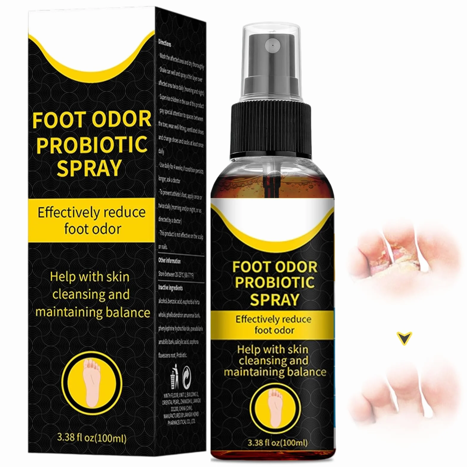 Desodorante para Pies Spray 100ml Acción Absorbente Antitranspirante Reduce Sudor Excesivo