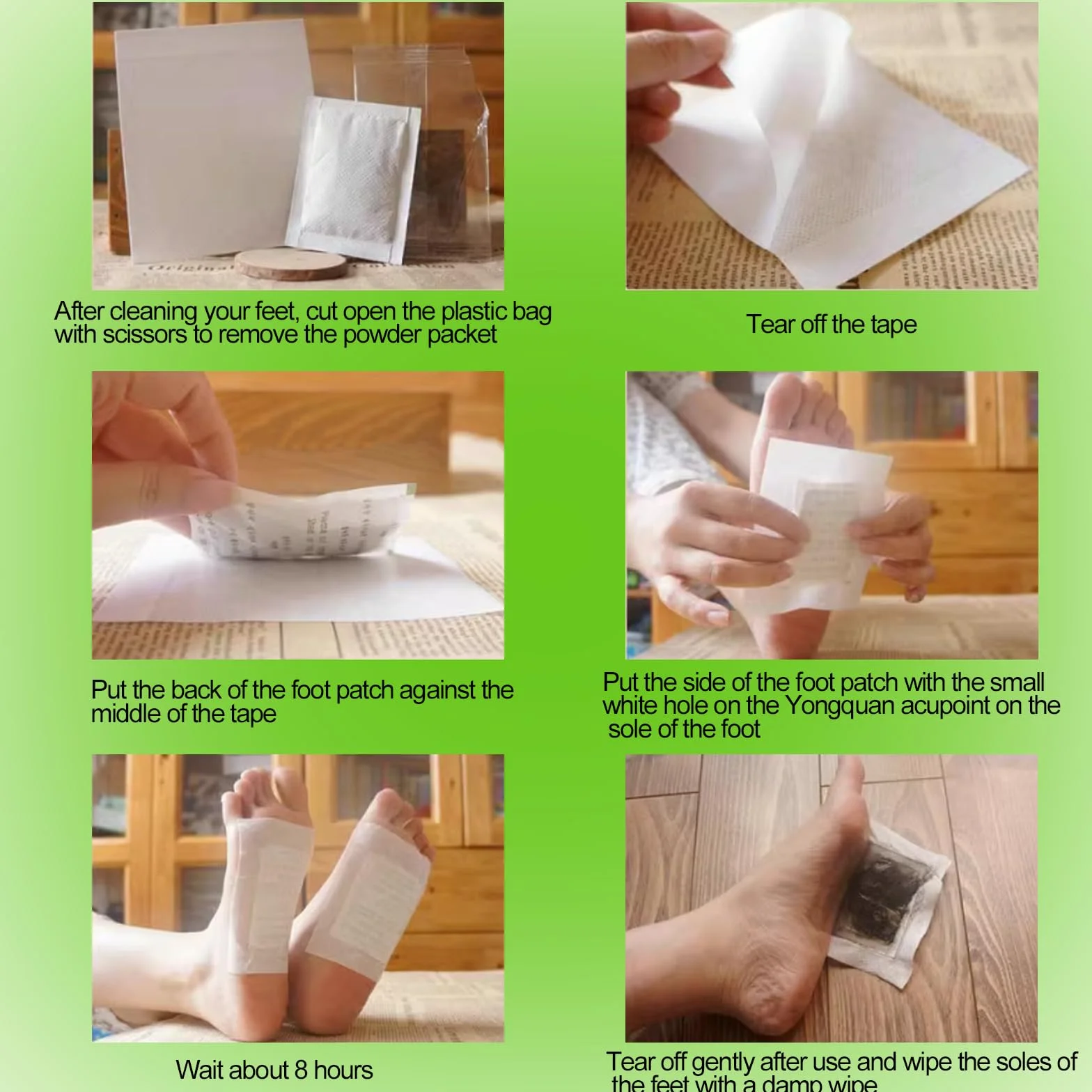 Parches Detox para Pies Natural 100 PCS - Desintoxicantes Limpieza Profunda