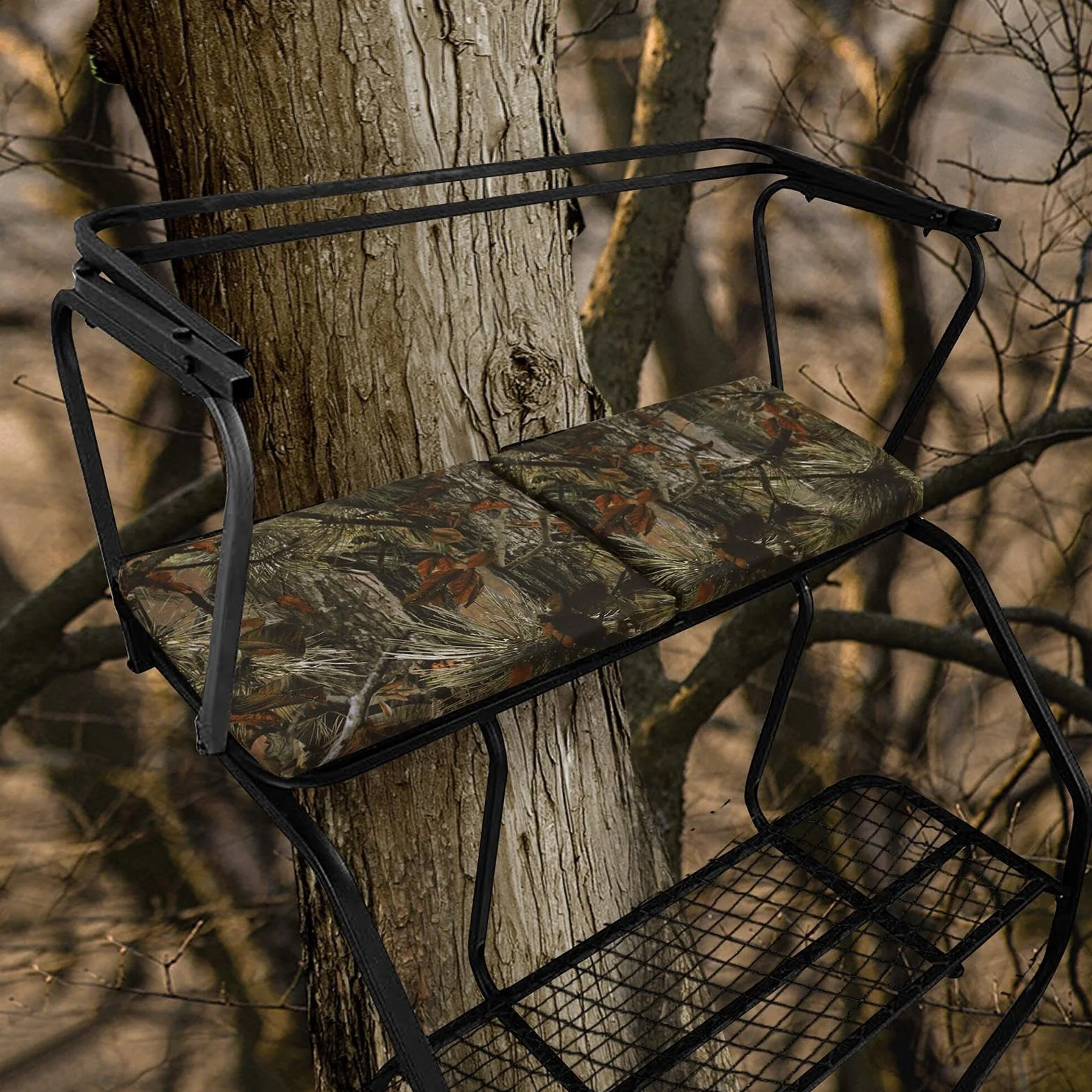 Asiento de Repuesto para Puesto de Caza Estilo Camuflaje - Cojín de Caza, diseño Grueso y cómodo, Accesorio para Silla de Exterior, cojí para Asiento de Puesto de | Cojín de Camping con Tela de