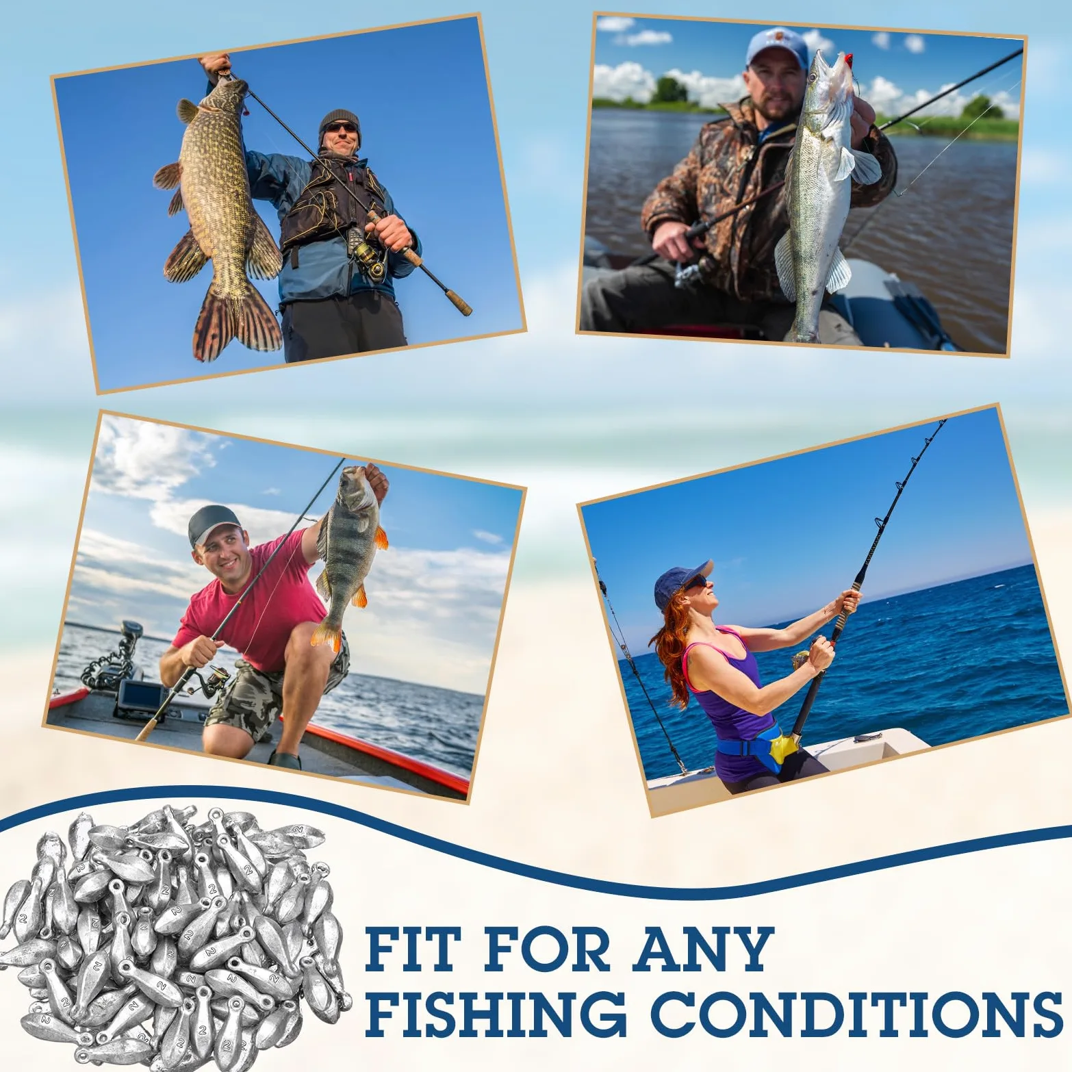 36 piezas de plomos de banco, pesas, pesas, plomos para surf, océano, agua salada, agua dulce, surf, lubina, pesca de gato, aparejos de pesca