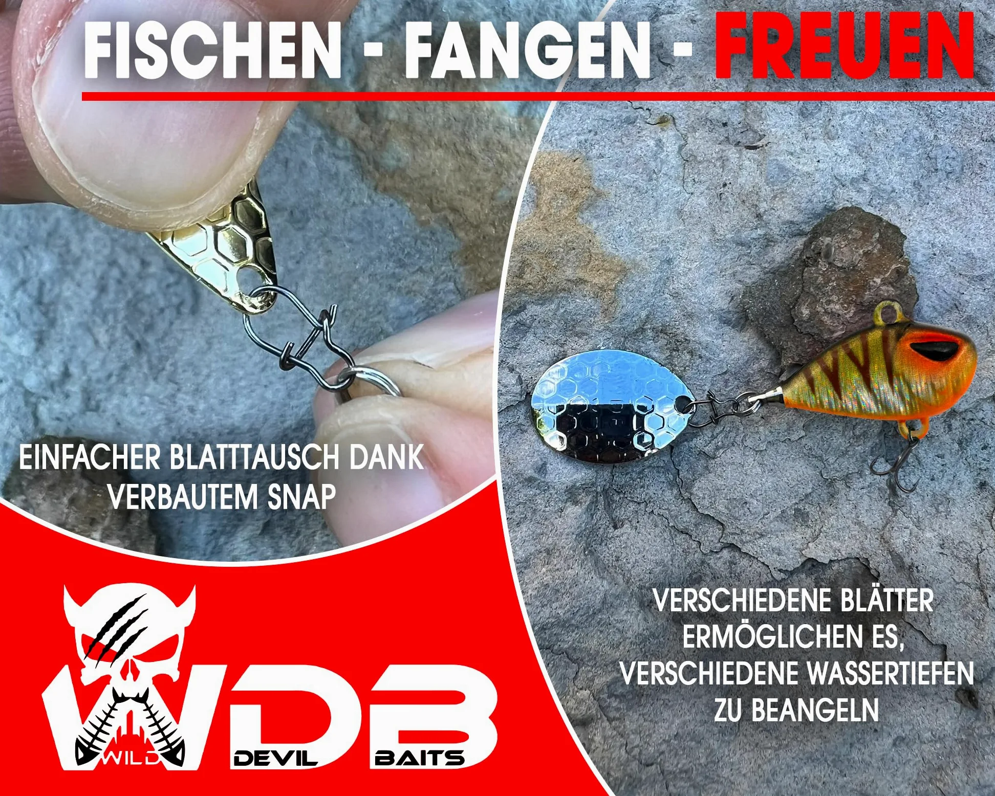 Wild Devil Baits Multi Tail Spin Jig - Señuelo de pesca
