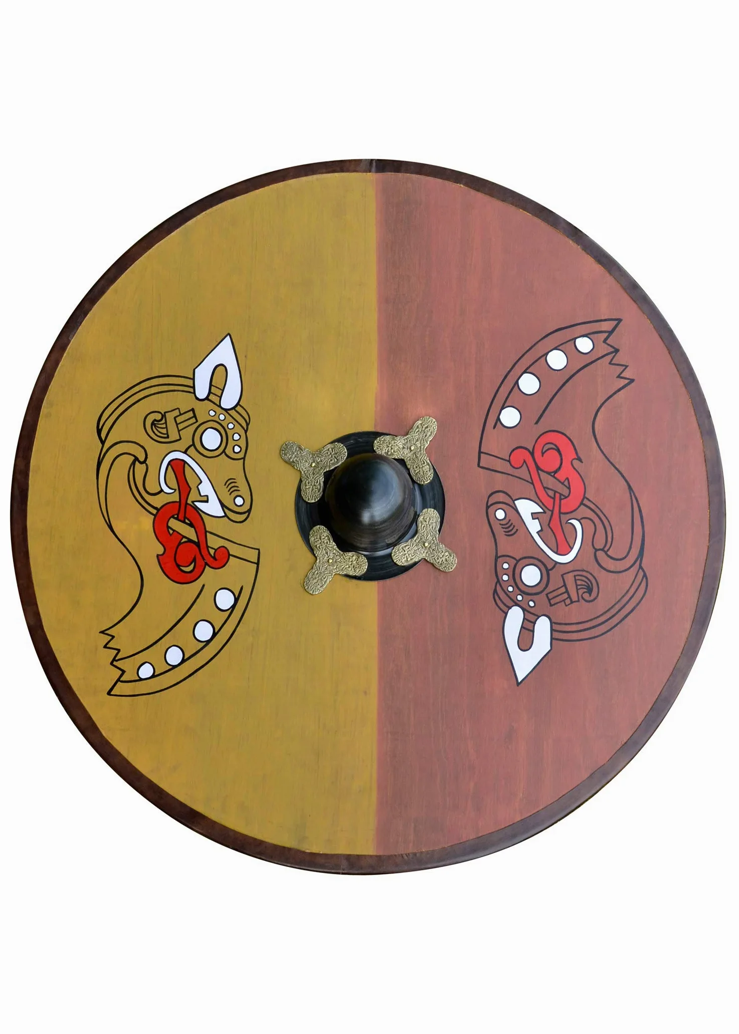 Los vikingos alrededor de escudo, de madera, con diseño nórdico xintron - escudo - escudo Vikingo