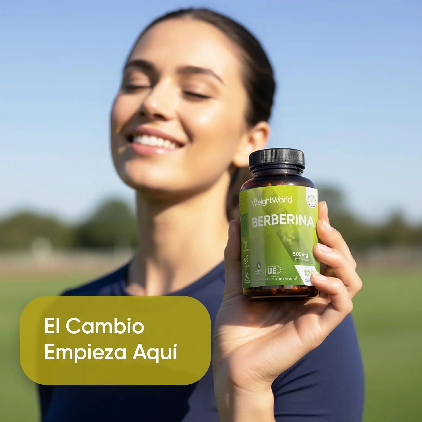 Berberina 500mg 120 Cápsulas 85% Alcaloides Suplemento Vegano Sin Gluten