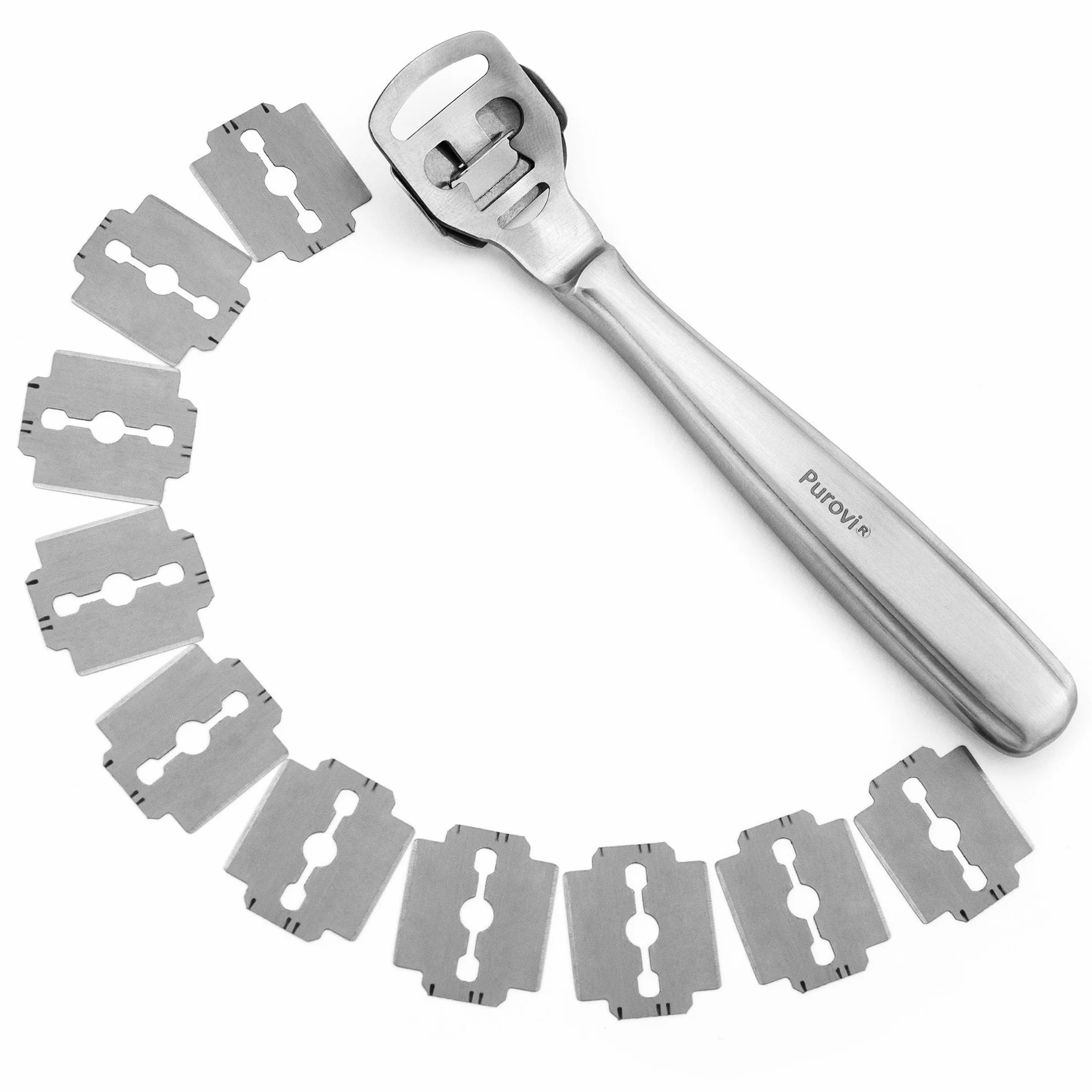 Cortacallos de Acero Inoxidable con 10 Cuchillas para Pedicura y Cuidado de Pies