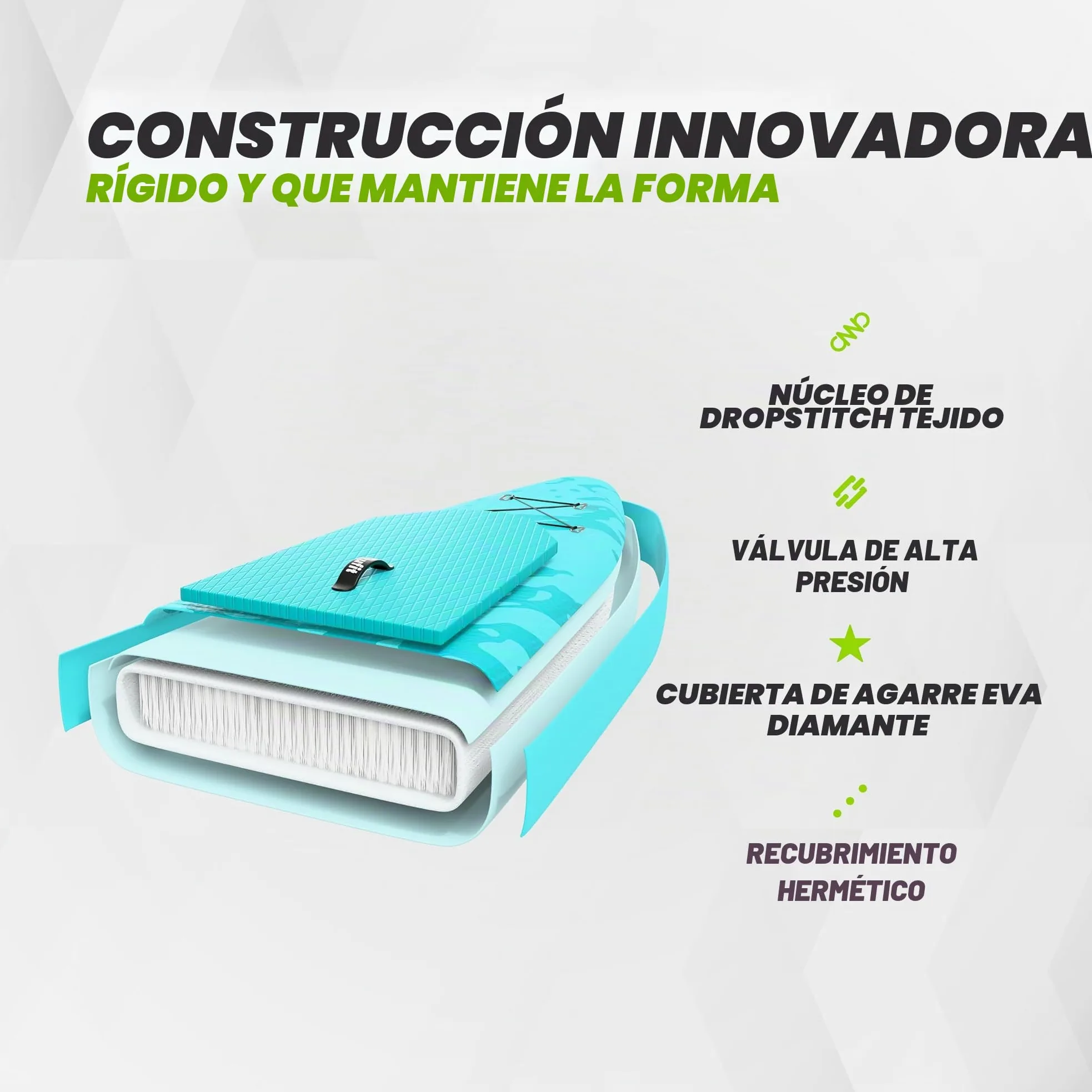 VirtuFit SUP Board Surfer 305 - Tabla de surf hinchable con vela de windsurf - Stand Up Paddle Board negro, incluye accesorios, remo, bomba, bolsa de transporte, soporte para GoPro, principiantes