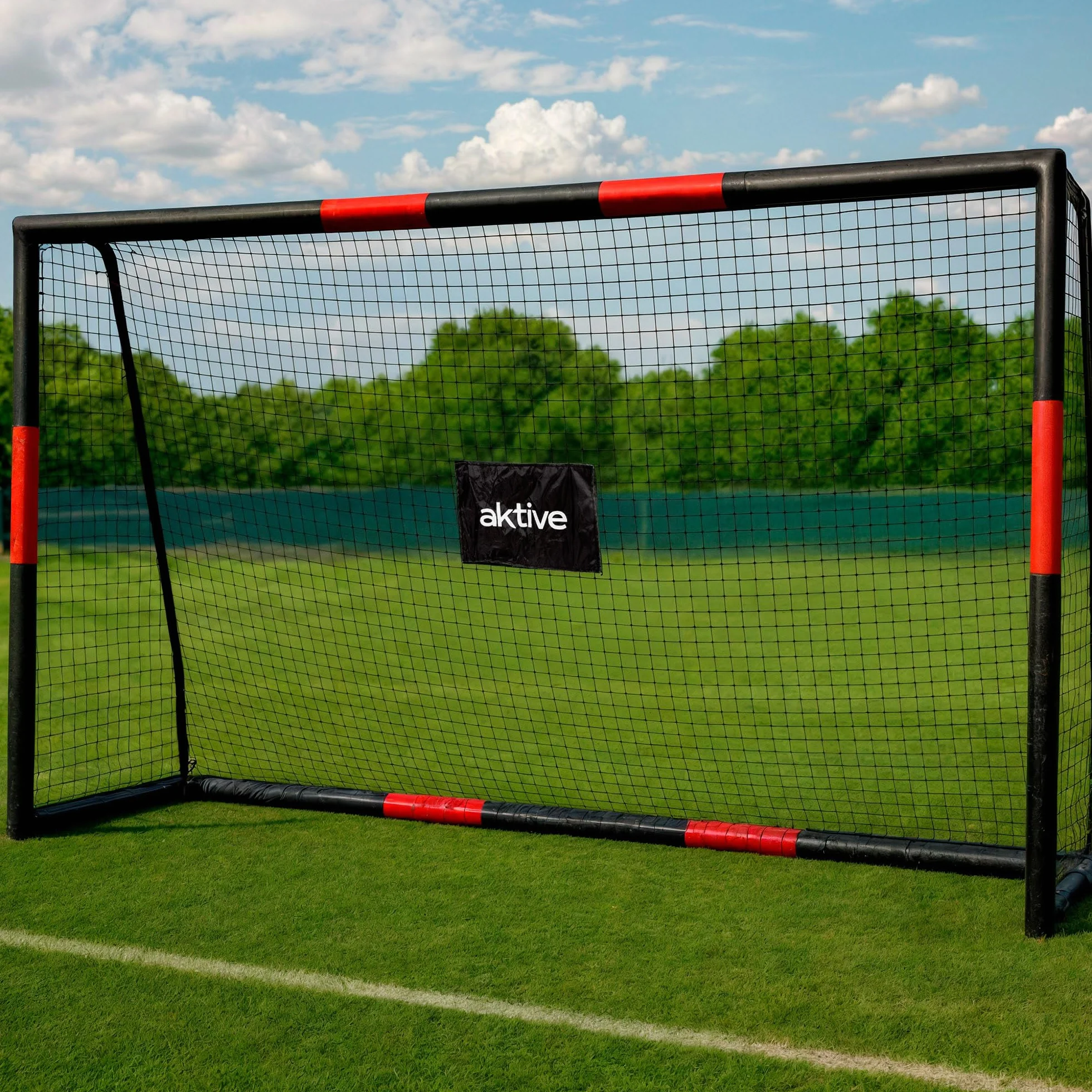 Portería de fútbol de Acero Desmontable con Red de Poliéster AKTIVE 54304