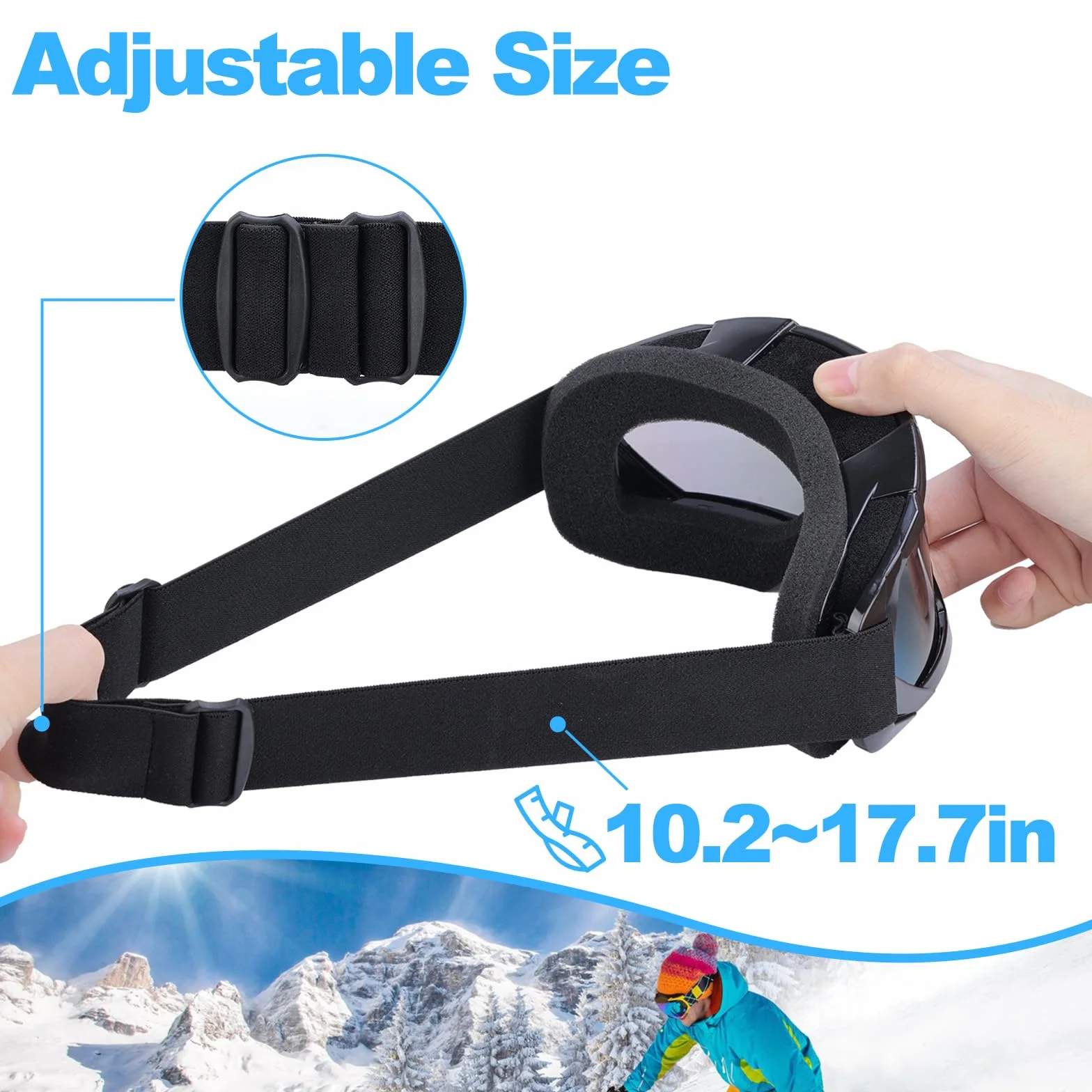 Gafas de Sol Esquí Máscara Gafas Esqui Gafas de Motocross con Protección UV para Snowboard Esquí, Skating y Otros Deportes de Nieve para Hombres/Mujeres/Jóvenes