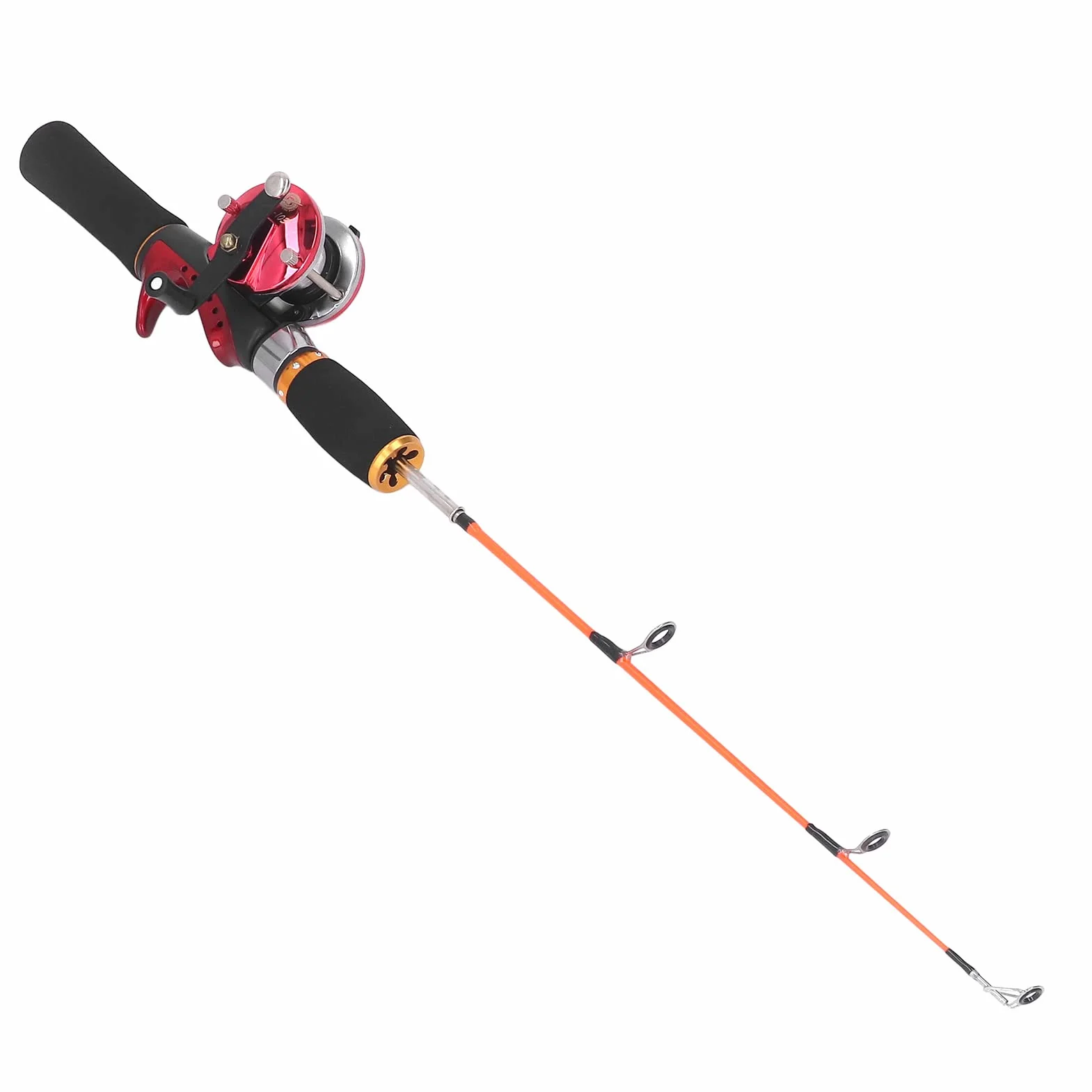 Keenso Caña de Pescar en Hielo de Invierno, Carrete de Pesca con Hilo de Pescar, Anzuelo de Pesca en Hielo, Juego de Engranajes Combinados para Pesca Al Aire