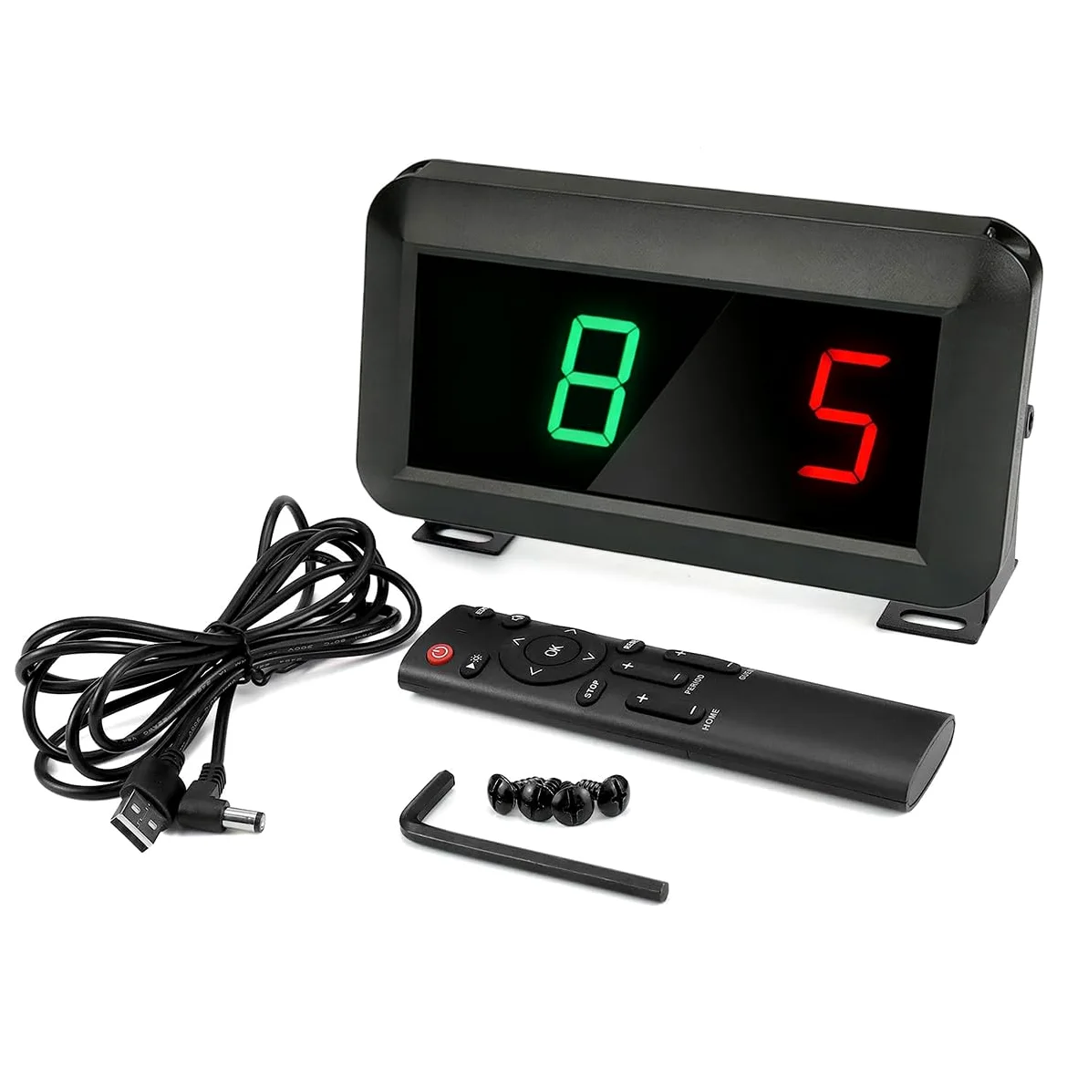 Riven Marcador deportivo electrónico 0-99 con control remoto distancia 18 m, marcador portátil con brillo ajustable