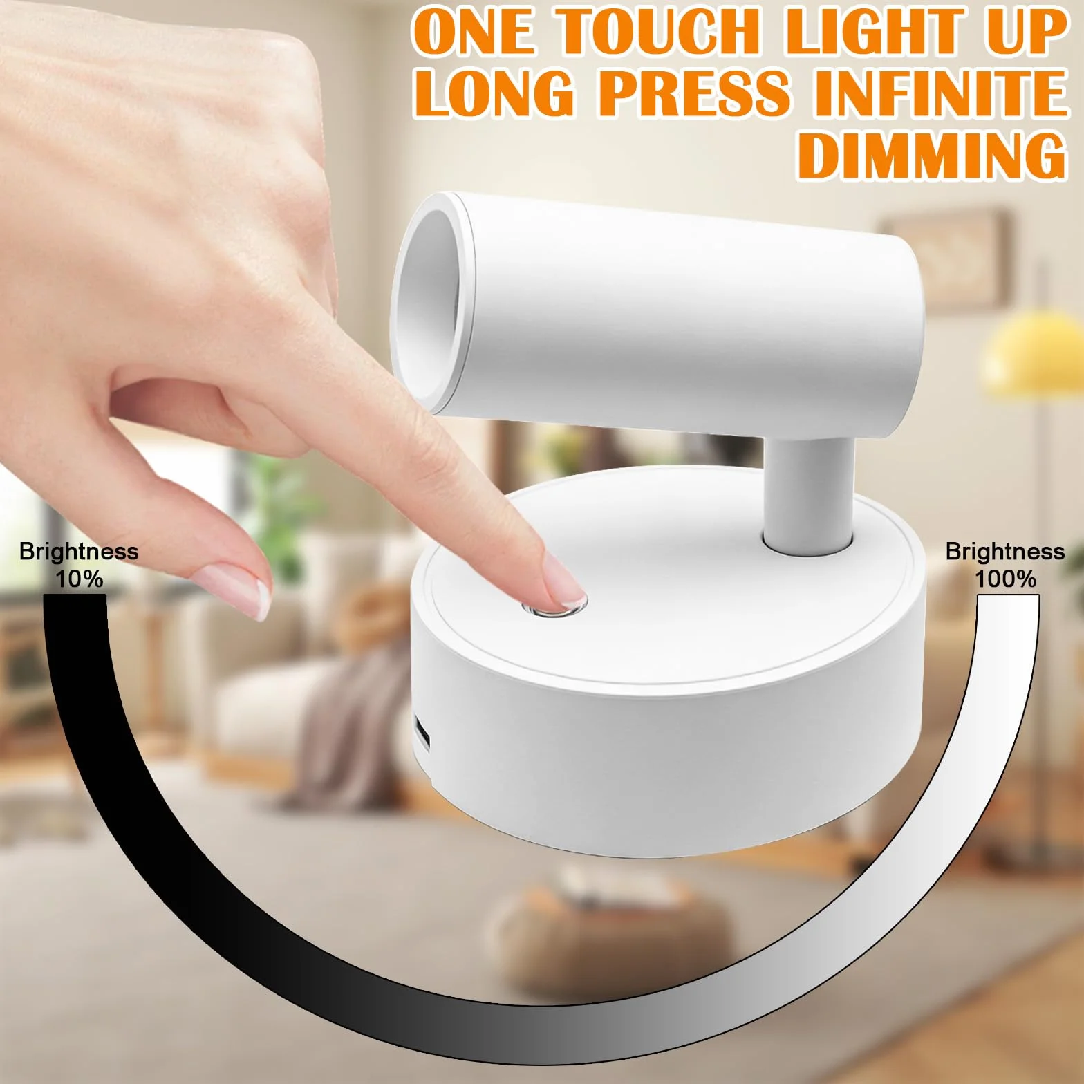 Focos LED para interiores con mando a distancia, 3 temperaturas de color, recargables, regulables, blanco