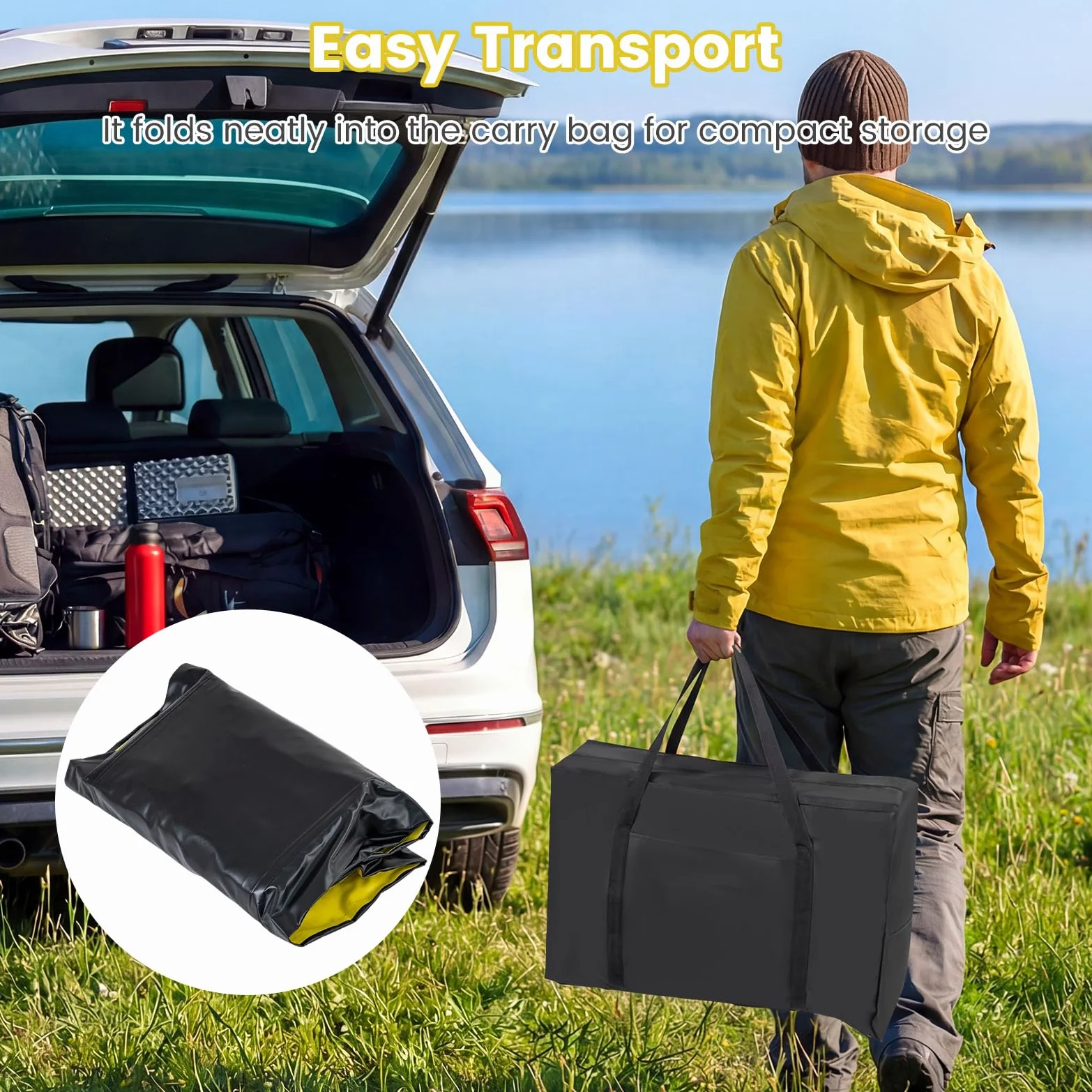 S AFSTAR Kayak inflable, canoa para 2 personas con capacidad de 230 kg, suelo de puntada caída, todos los accesorios y bolsa de transporte, kayak grande de 12 pies para pesca, camping y exploración