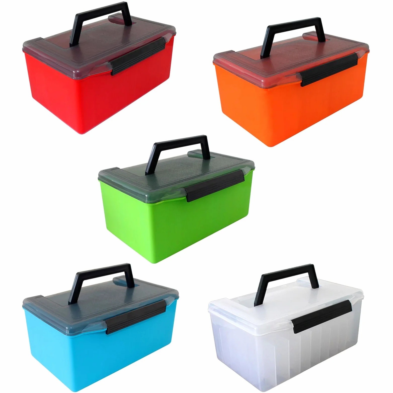 Caja de pesca con 52 rejillas, caja de aparejos de plástico, caja forrada de calamar, señuelos duros, caja de herramientas, organizadores de almacenamiento de pesca portátiles