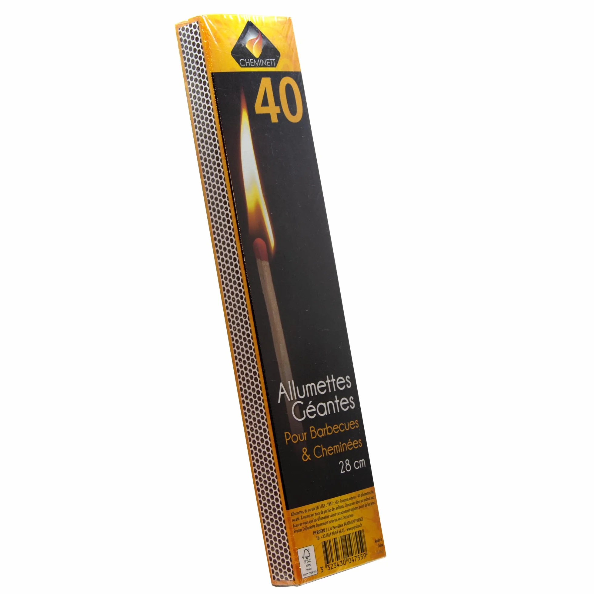 Pyro Feu 4755-48 Fosforos Extra-Largos 28cm Caja 40 Uds Madera