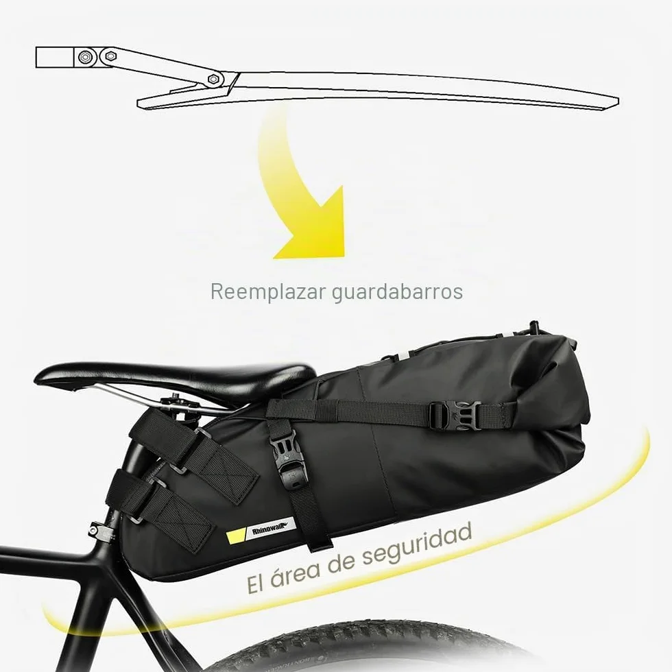 UBORSE Bolsa Sillin Impermeable Alforjas Bicicleta Gran Capacidad Bolsa para Asiento para Bicicleta Ciclismo Accesorios para MTB Bici (13L)