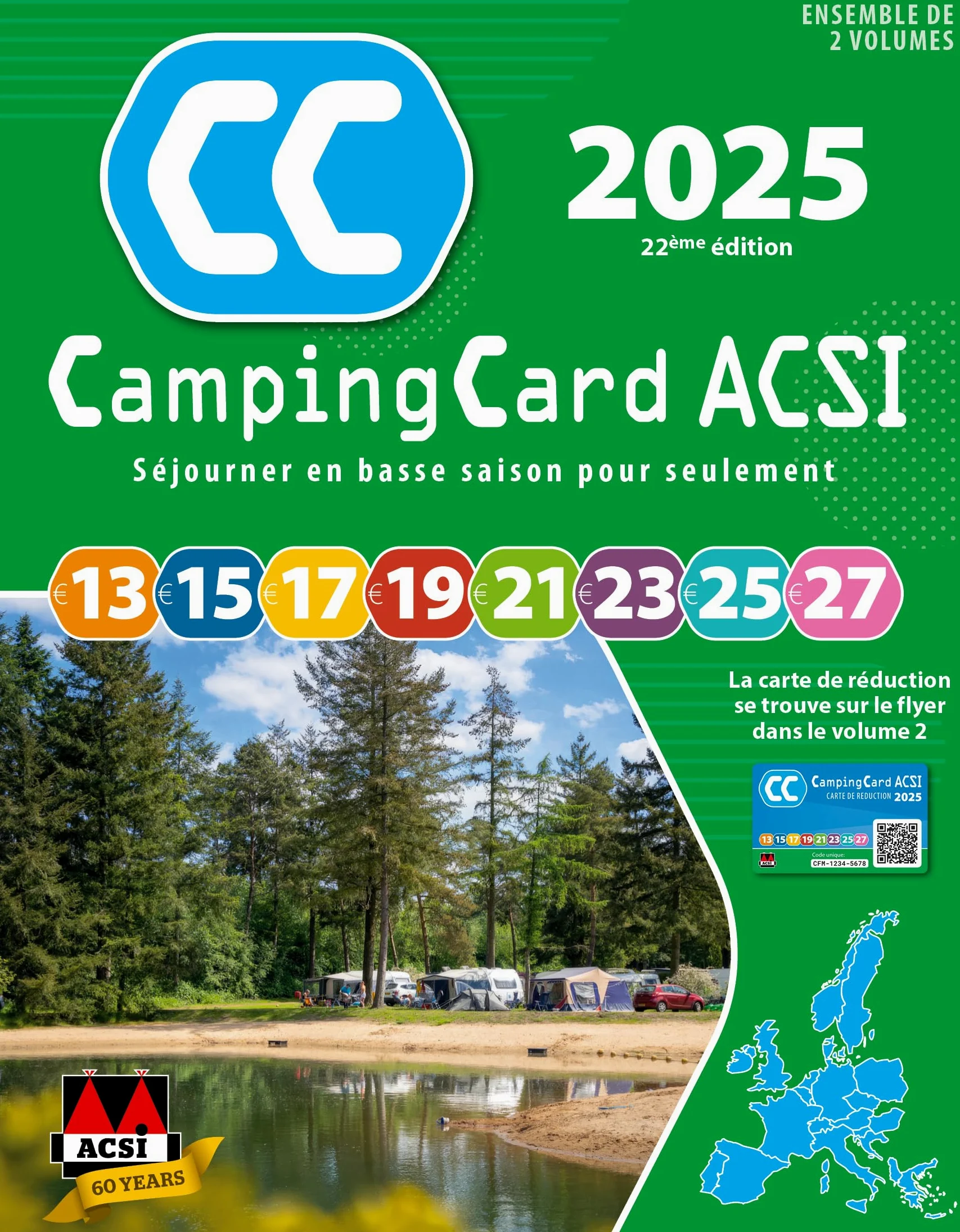 CampingCard ACSI 2025 - français: Ensemble de deux volumes