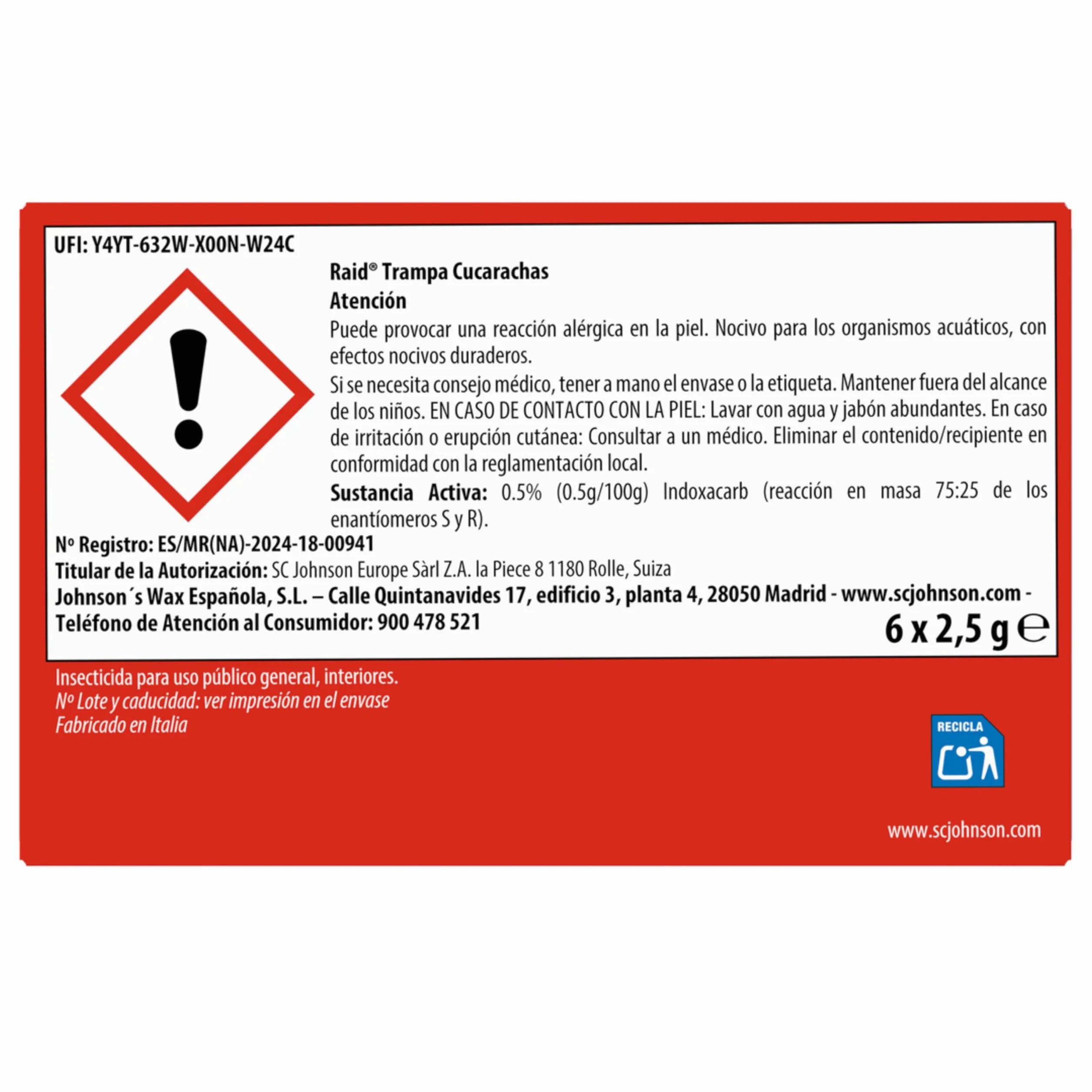 Raid Cebos Anticucarachas Trampa Eliminar Cucarachas Huevos 1 Unidad