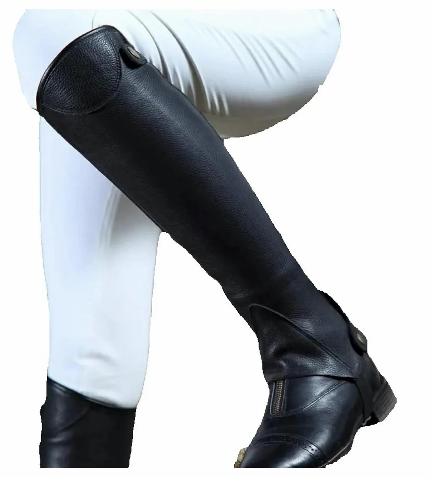 Media CañA EquitacióN Polainas for montar a caballo, de cuero suave, protector corporal, equipo ecuestre, for hombres y mujeres, silla, cabestro Equitacio