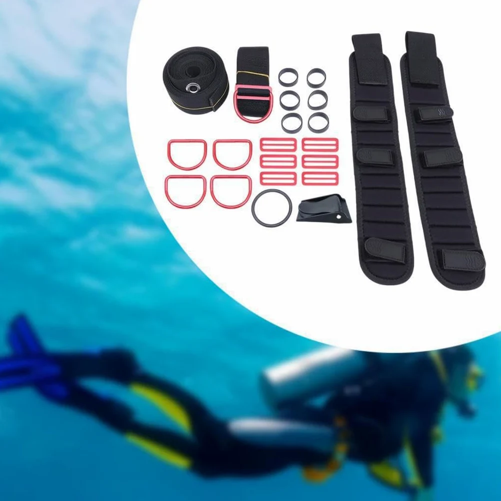 Anillos de Goma livianos, Deslizadores triples Anchos, cómodo Kit de Buceo, Materiales de Primera Calidad, Opciones prácticas, Kit de Placa Trasera