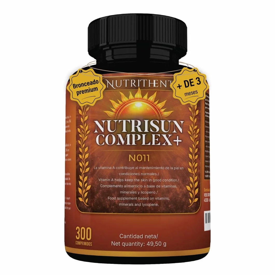 300 Micro Comprimidos Acelerador Bronceado con Betacaroteno, Cobre, Selenio, Licopeno, Tomate, Vitaminas C,D,E,B