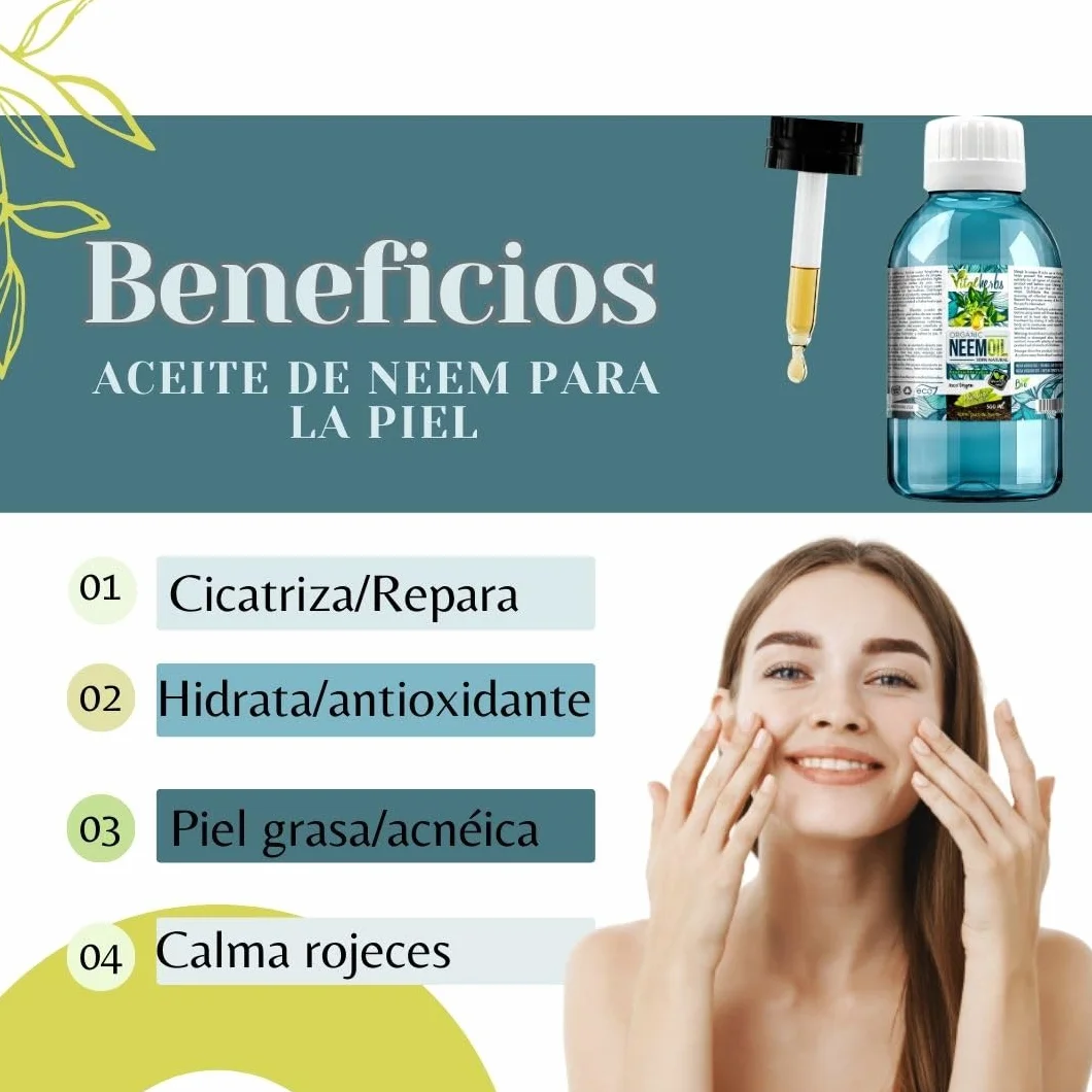 Aceite Vegetal de Neem 100 ml Orgánico Bio Multiusos para Piel Cabello y Plantas