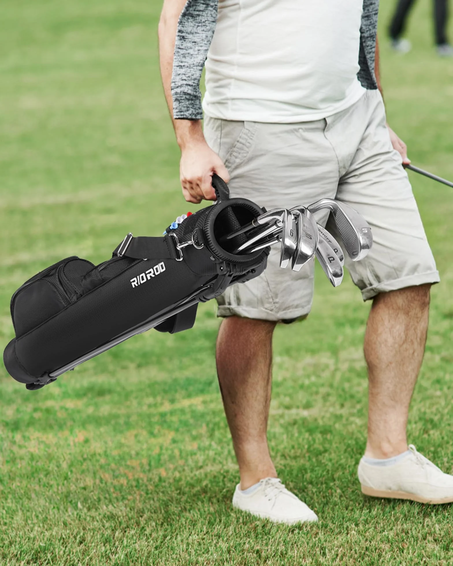Bolsa de Golf, con Correa Divisor de 2 vías 3 Bolsillos, Bolsa Golf Ligera fácil de Llevar para el Rango de conducción, par 3 y Campos ejecutivos