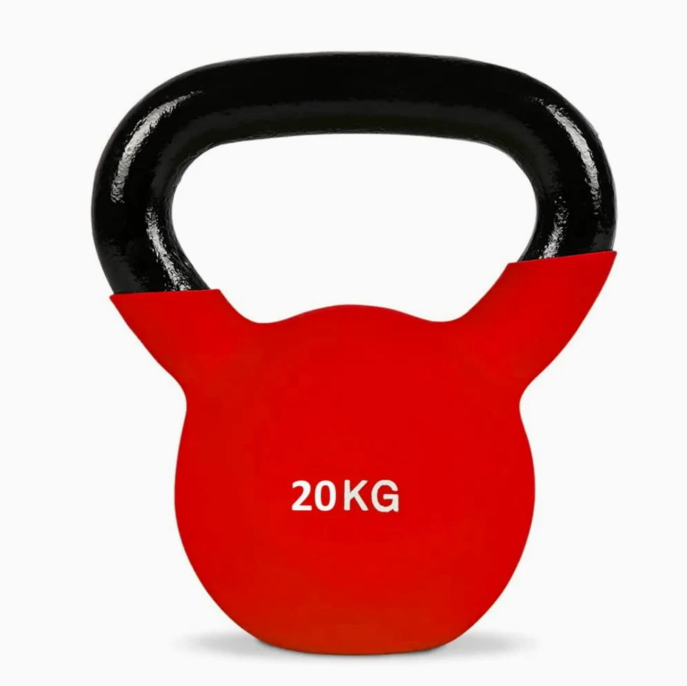 FFitness 20 Kg De Peso Ruso Para CrossFit, Hierro Fundido Para Entrenamiento En Casa Y Gimnasio, Resistencia Roja A Sentadillas