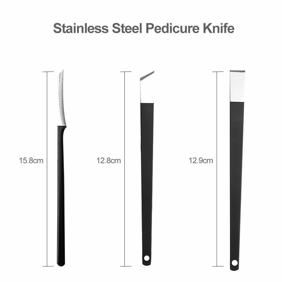 Cuchillo Pedicura Profesional Acero Inoxidable Cortacallos Pies 3PCS