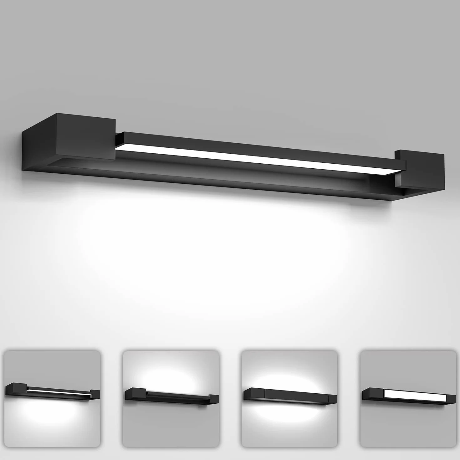 Lampada da Specchio Bagno LED 61cm Girevole 180° 24W 2400 Lumen IP44 Bianco Freddo 5000K