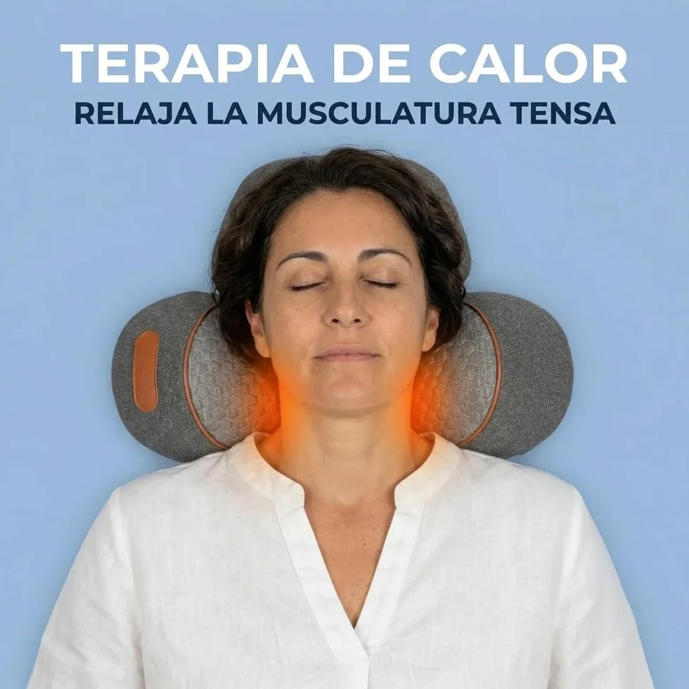 Almohada CerviFlex de masaje cervical 3 en 1 térmica espuma viscoelástica ergonómica