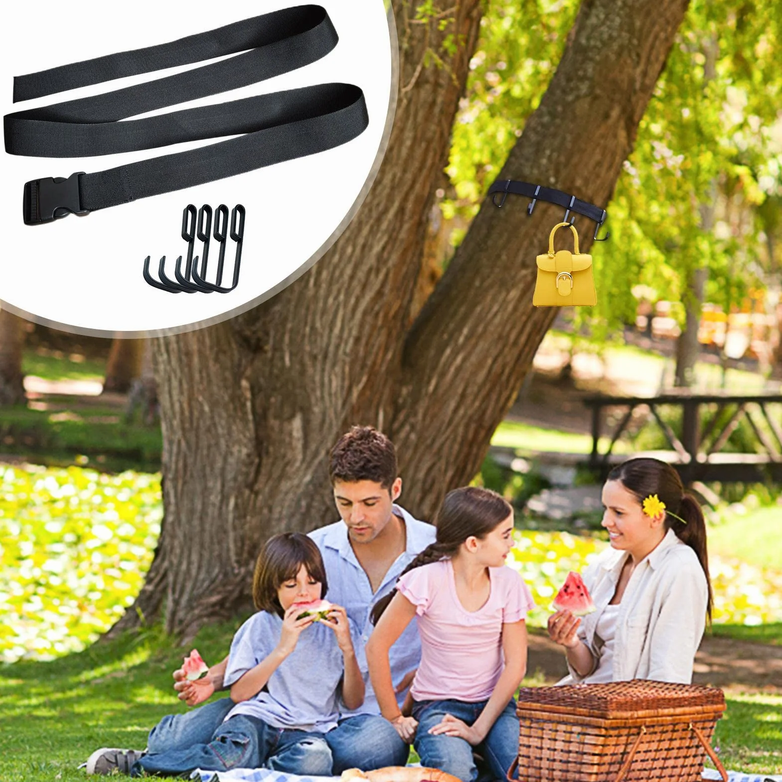 astound Treestand Strap Gear - Percha para accesorios con varios ganchos, soporte para accesorios con múltiples ganchos para equipos de caza, arco, carnero, sillín, binoculares, accesorios de caza