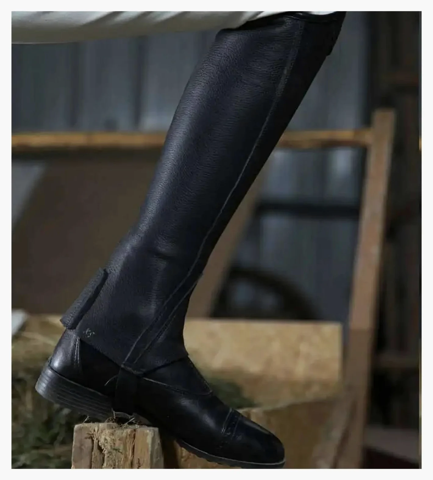 Media CañA EquitacióN Polainas for montar a caballo, de cuero suave, protector corporal, equipo ecuestre, for hombres y mujeres, silla, cabestro Equitacio