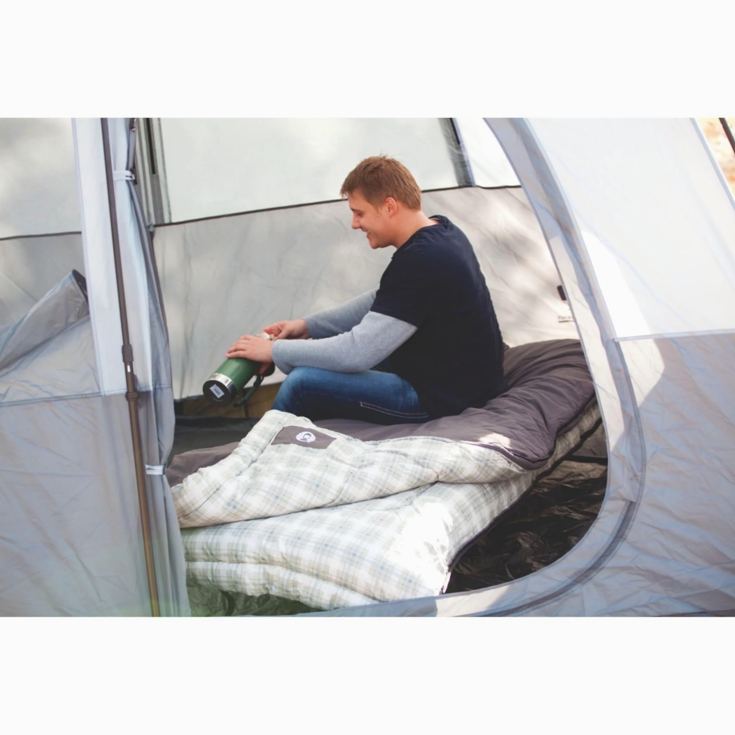 Coleman Heritage - Saco de Dormir Grande y Alto para Clima Frío de -12.2 °C, Cómodo y Cálido de Franela para Adultos, Camping y Uso al Aire Libre