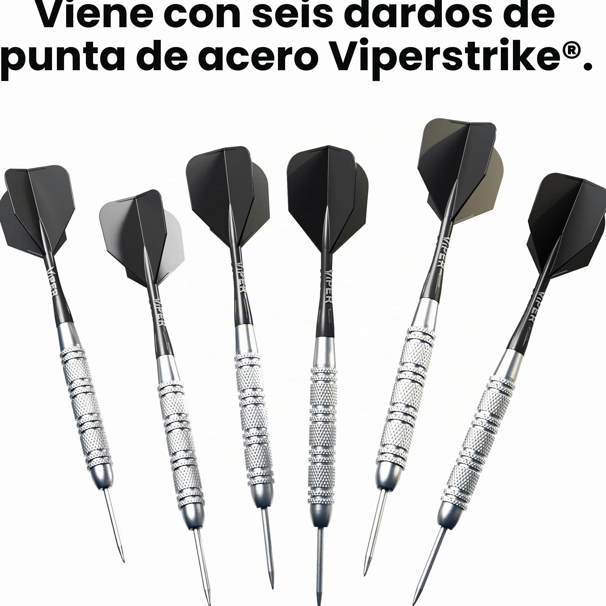 Shot King Regulation Bristle Steel Tip Dartboard Set 17.75 Inch Staple-Free Bullseye Galvanized Metal Spider Wire 6 Darts