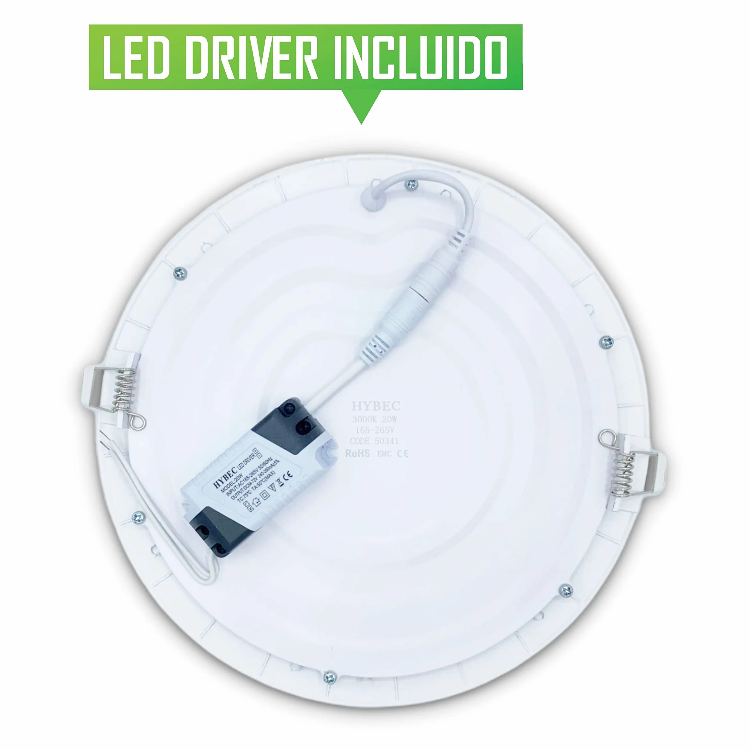 Downlight LED Empotrable 220mm 20W 6500K Pack 2 Focos Interior Techo