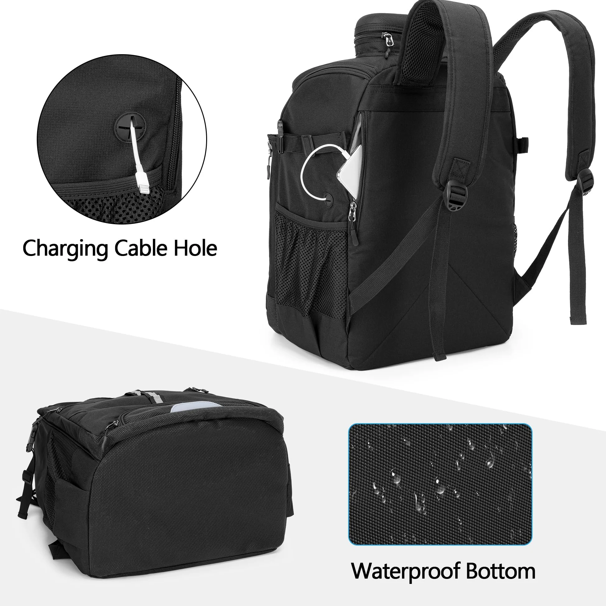 GOBUROS Mochila de natación, Bolsa de natación con Bolsa Transparente de PVC Adicional y Espacio Separado para Zapatos para Nadar