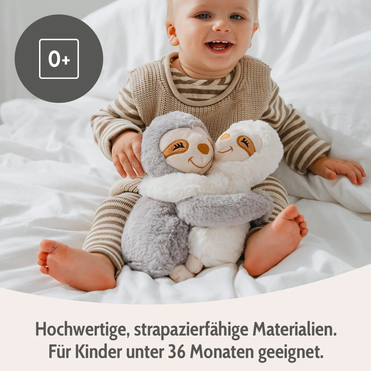 Habibi Plush Premium Hugys Perezoso Mamá (Gris) Niño (Crema) Cojín térmico microondas horno