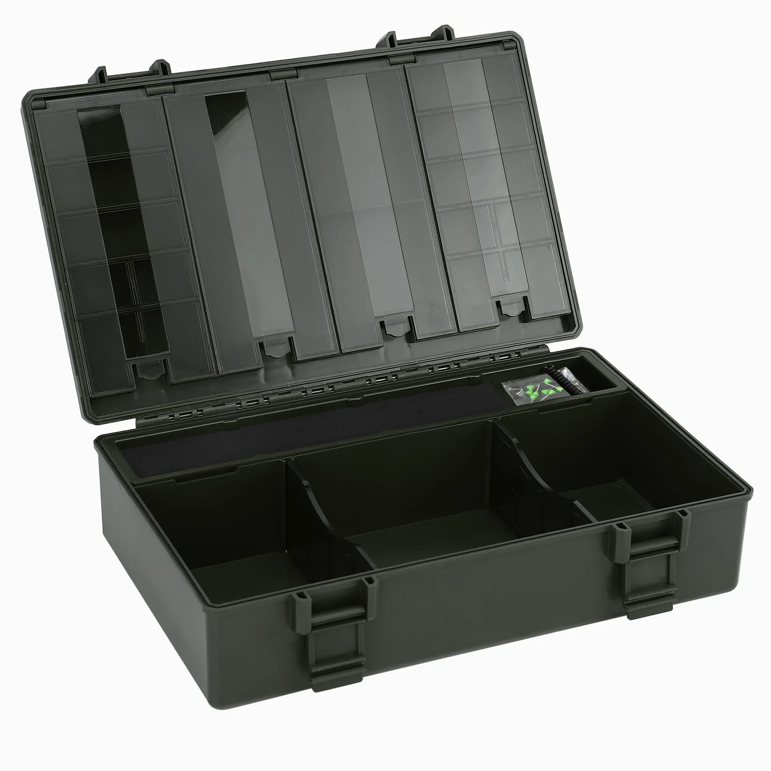 Caja de Aparejos de Pesca Organizador Multifuncional con Báscula para Almacenamiento de Equipos de Pesca de Carpa ABS + PC 258x172x75mm (Caja de almacenamiento de multifuncional)
