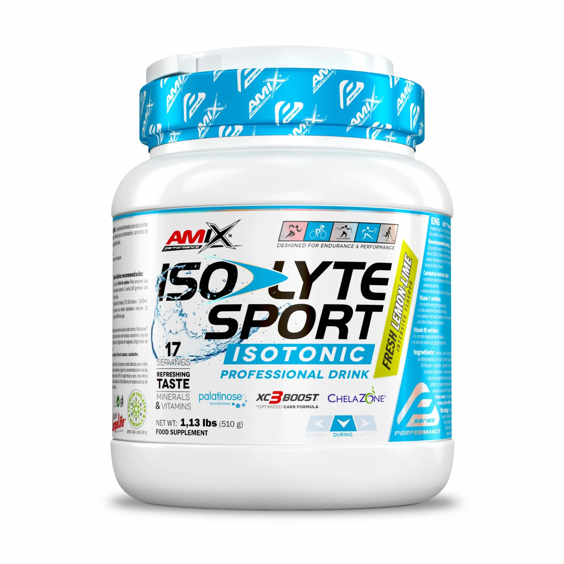 AMIX IsoLyte Energy Sport Drink 510 g Palatinosa Lima Limón Suplemento Deportivo