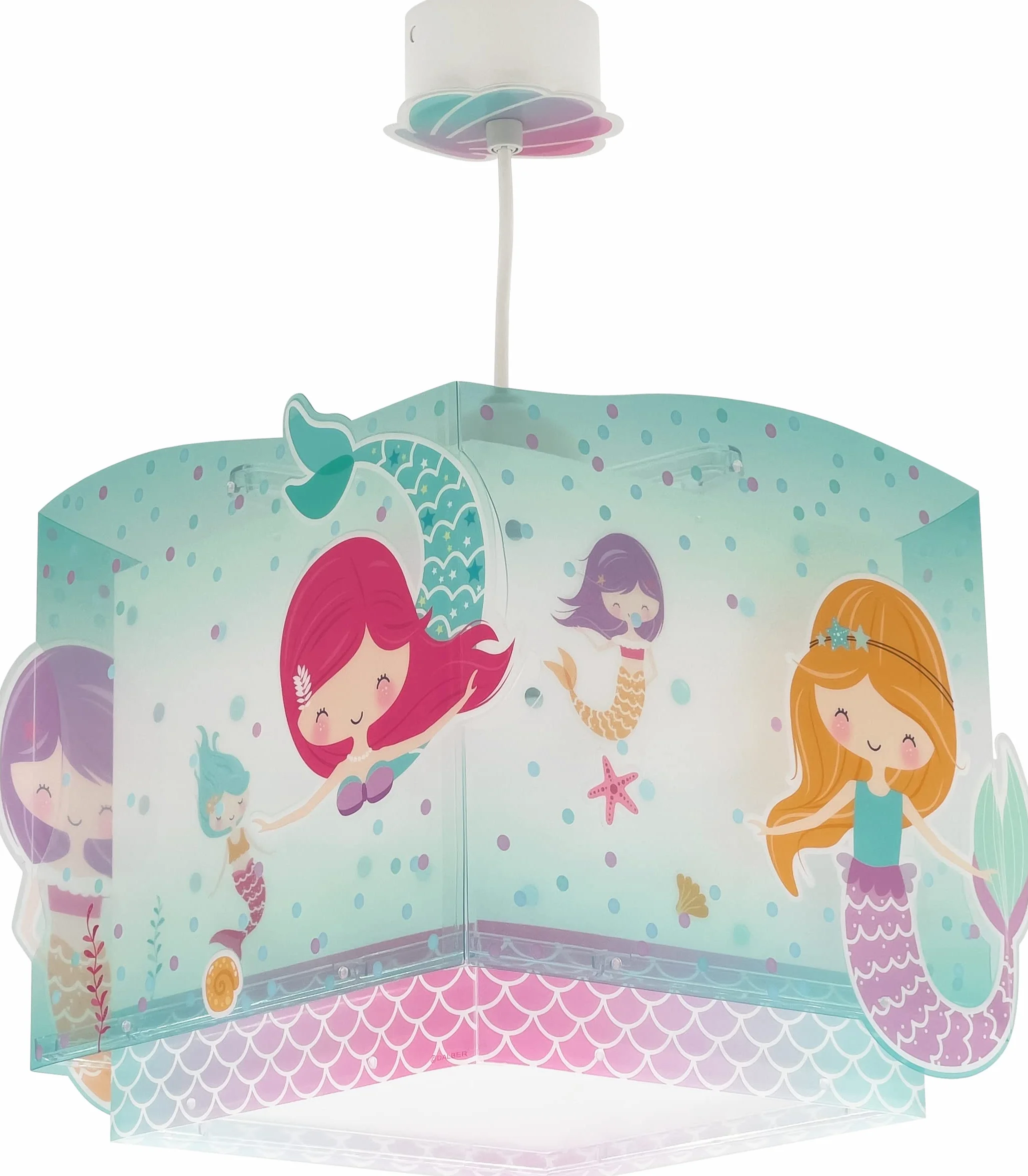 Dalber Lámpara de Techo Colgante Infantil Sirenas Mermaids Turquesa