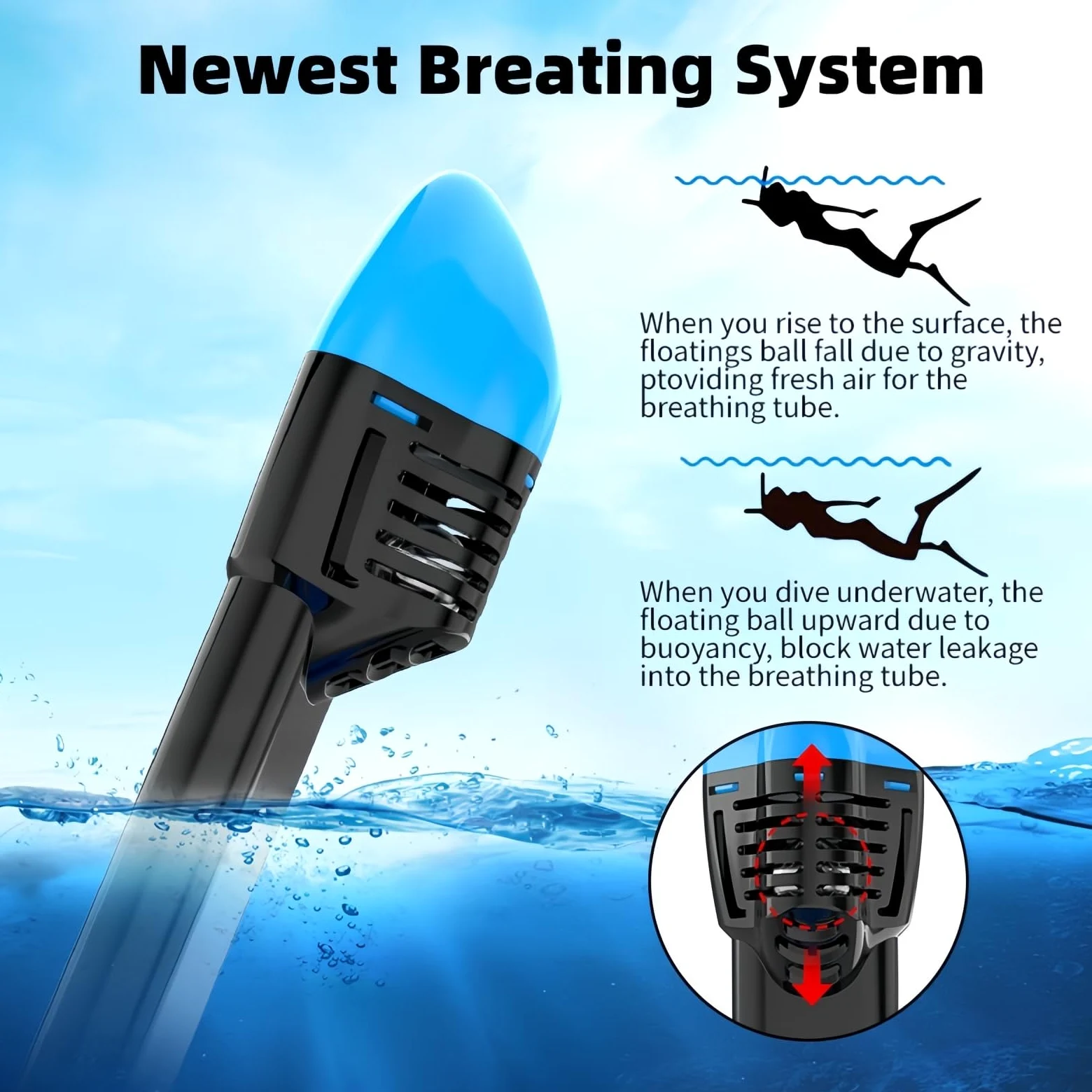 Máscara de snorkel para adultos y niños, máscara de buceo, plegable, protección de CO2, máscara completa con posición de cámara, máscara de buceo