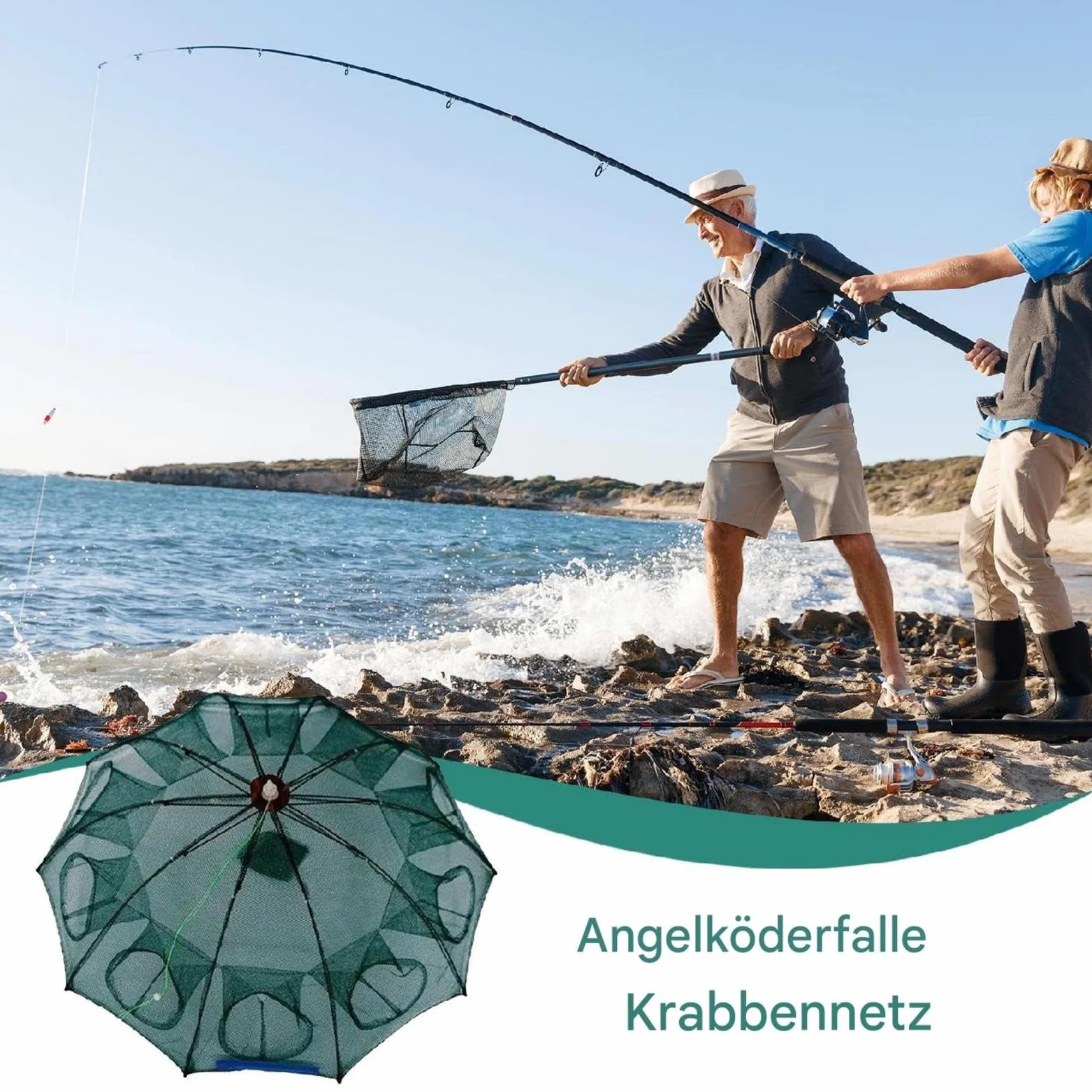 Red de cebo de pesca, redes de pesca plegables, 4/10/16 agujeros, trampa para langostas, accesorios de pesca portátiles, red de pesca para bacalao, anguilas, cangrejos, peces pequeños, camarones