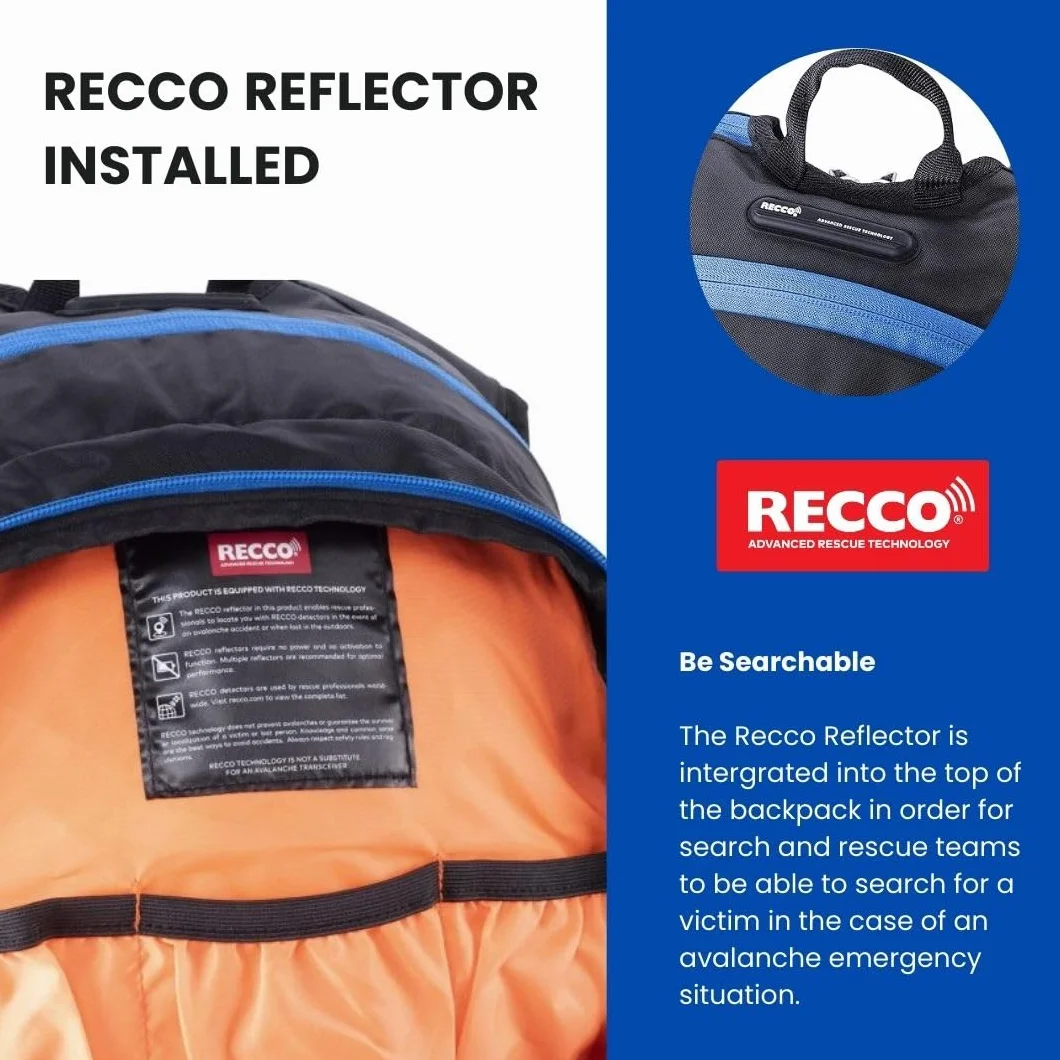 Avalanche Mochila de Esquí con Protector Trasero Extraíble, Bolsa de Hidratación, Pala Core Plus, Sonda 240 cm