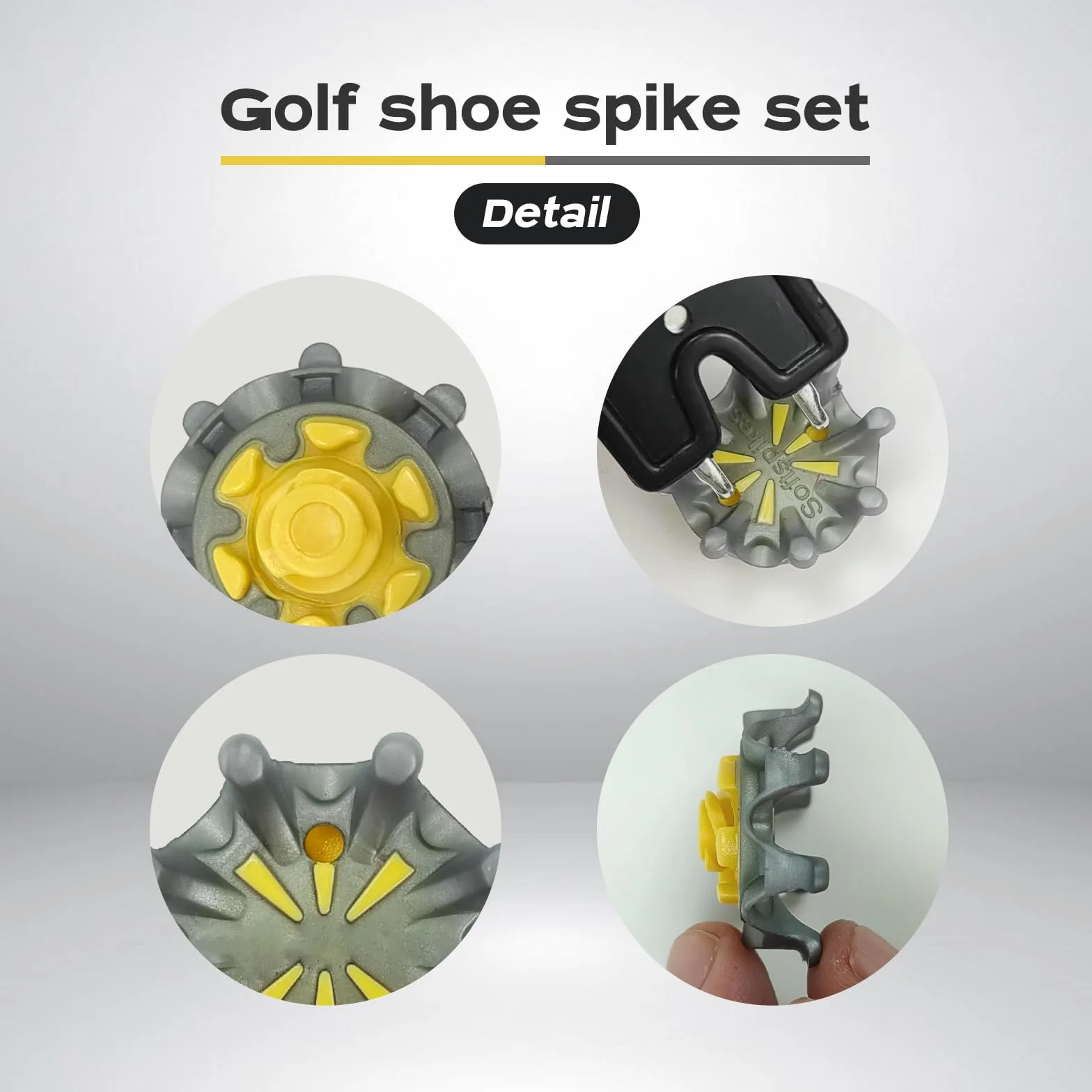 Juego de 12 Clavos de Golf, Clavos de Repuesto para Zapatos de Golf, con Cepillo de Limpieza y Herramientas de Repuesto.