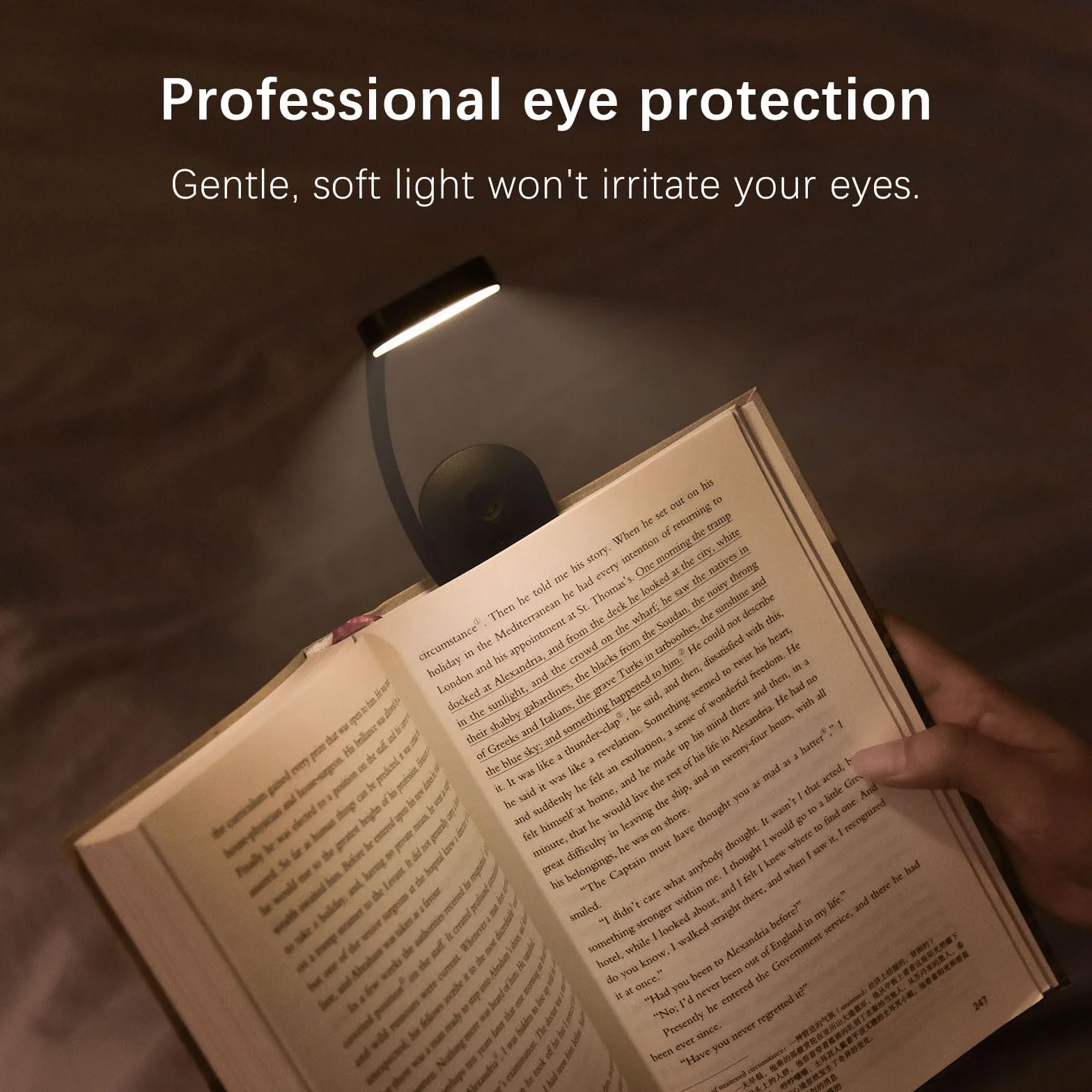 Lámpara de Lectura Recargable 9LED 3 Colores 3 Brillos 360° Flexible Ajustable