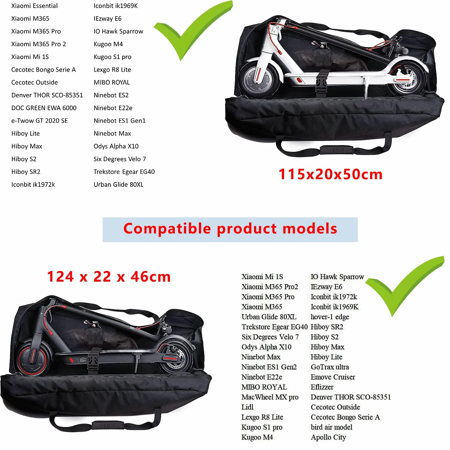 Bolsa Patinete Electrico 1680D Oxford M365 Mijo Xiaomi Pro 2 Anti-UV Anti-Desgarro