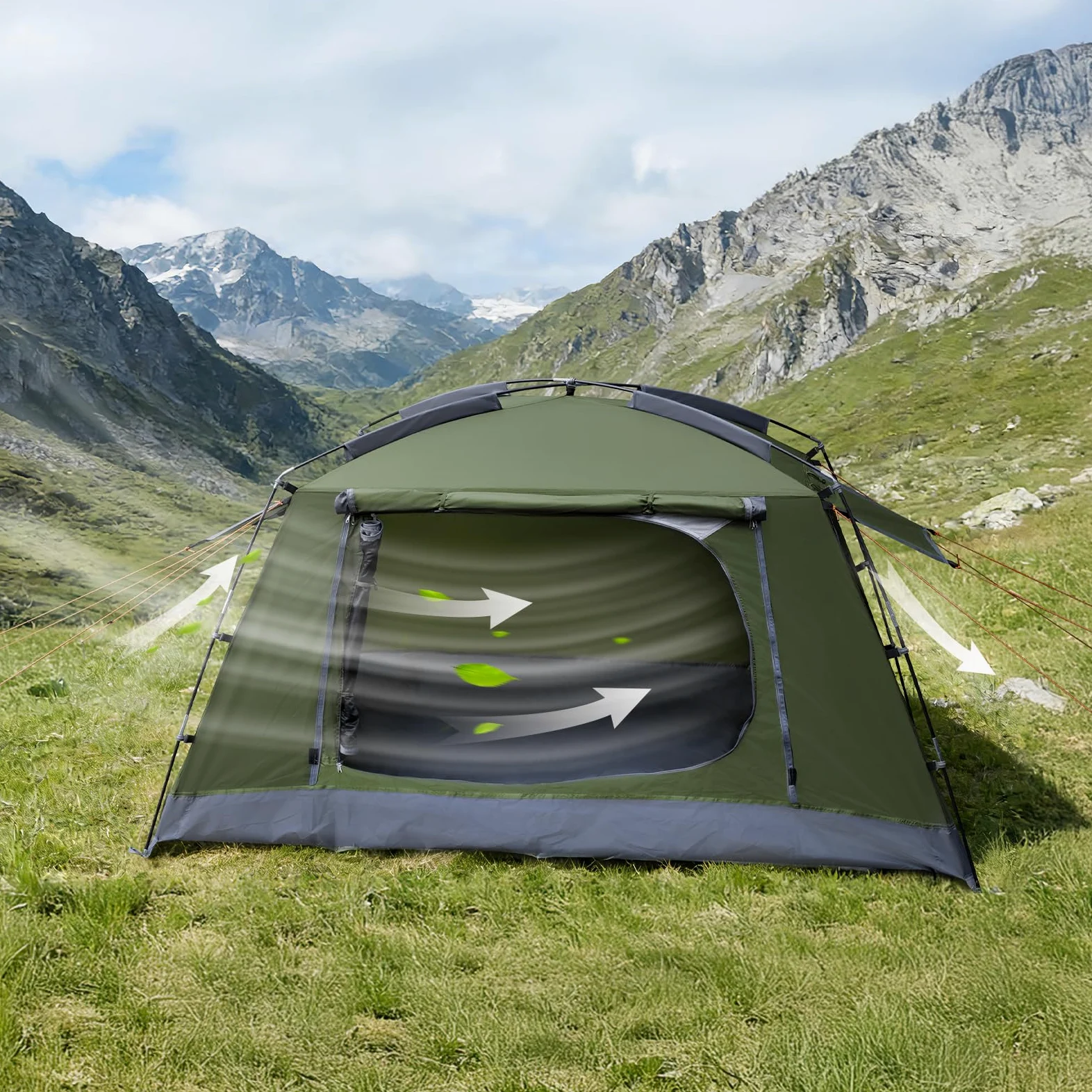 Night Cat Tienda de Campaña para 1 2 Personas: Impermeable Montar Fácil Ligero 3 Estaciones para Trekking Senderismo Festivales Al Aire Libre